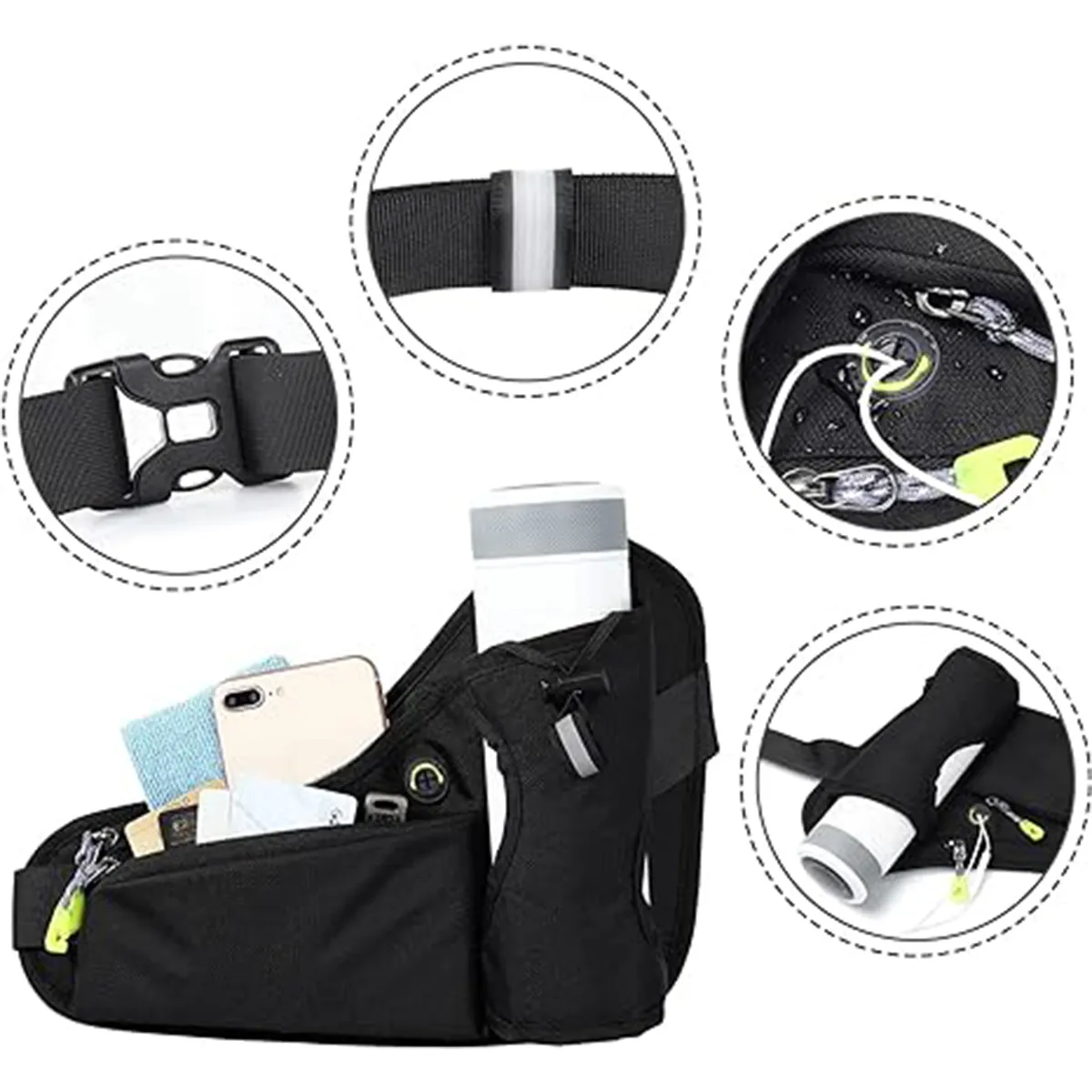 Breathable Lightweight Waist Bags With Water Bottle Holder 3