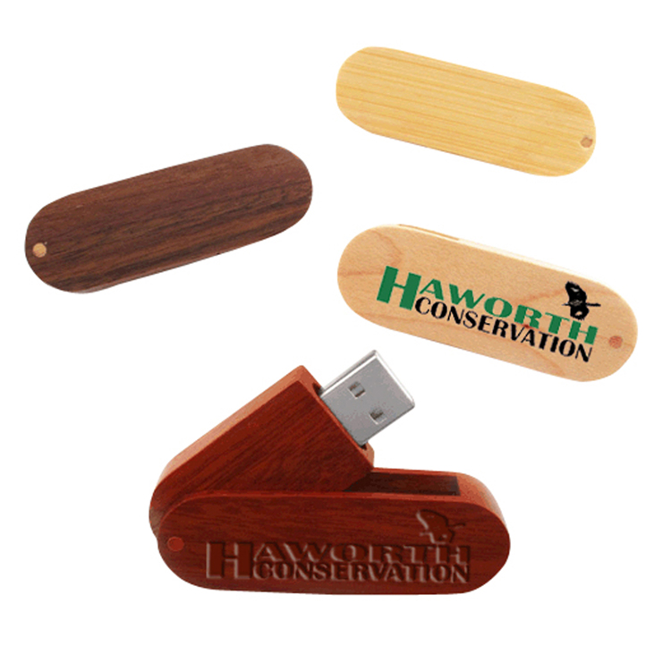 Eco Friendly Bamboo or Wooden USB Drive Swing Capless 6