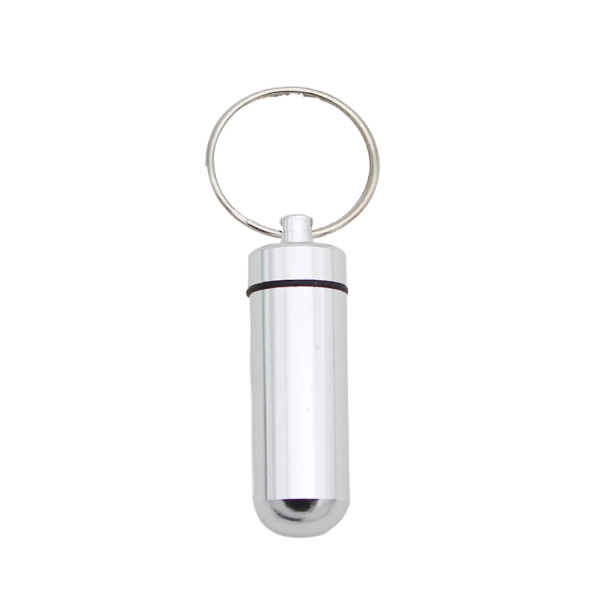 MOQ50 Mini Portable Aluminum Pill Bottle Keychain 12