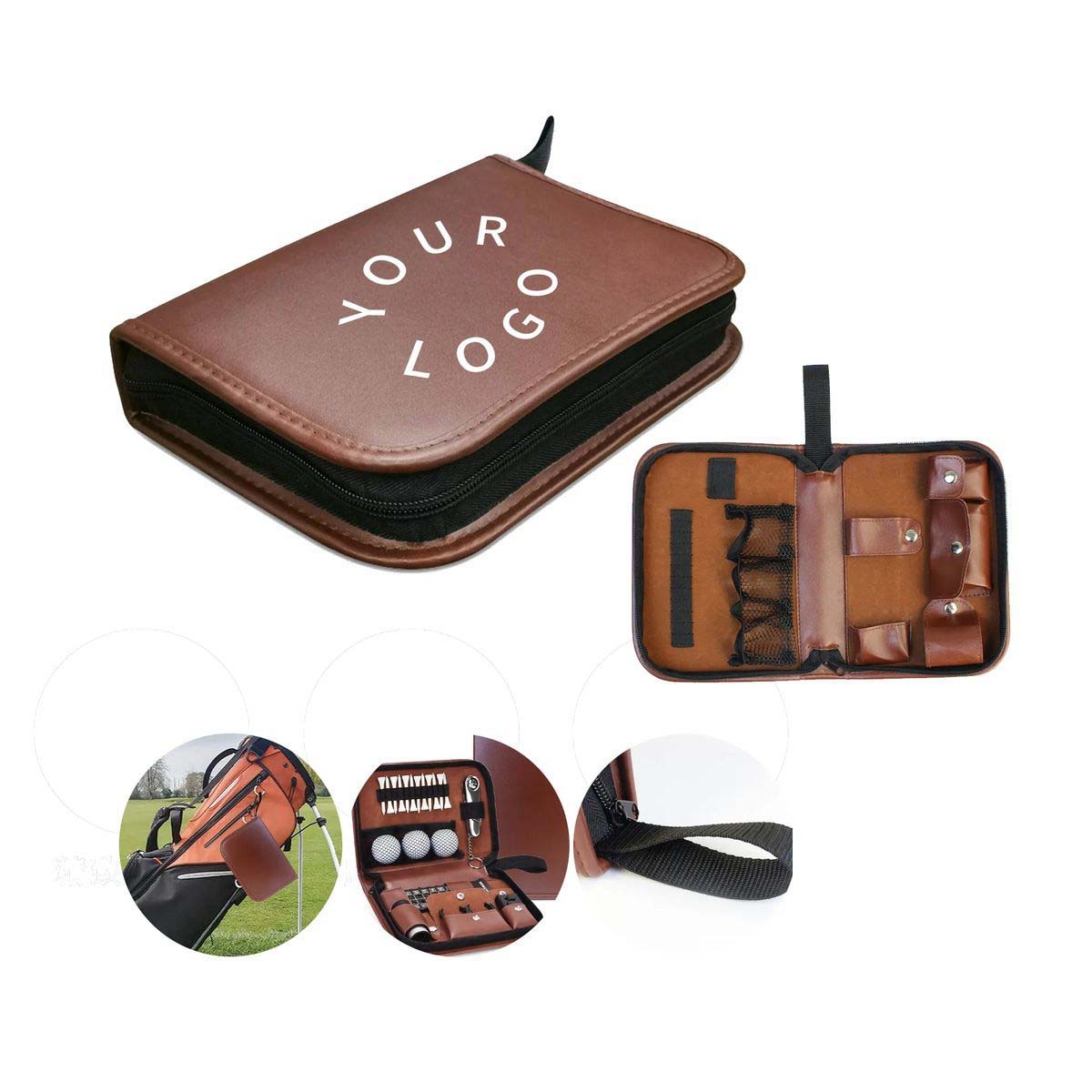 Waterproof Golf Accessories Organizer in PU Leather 2
