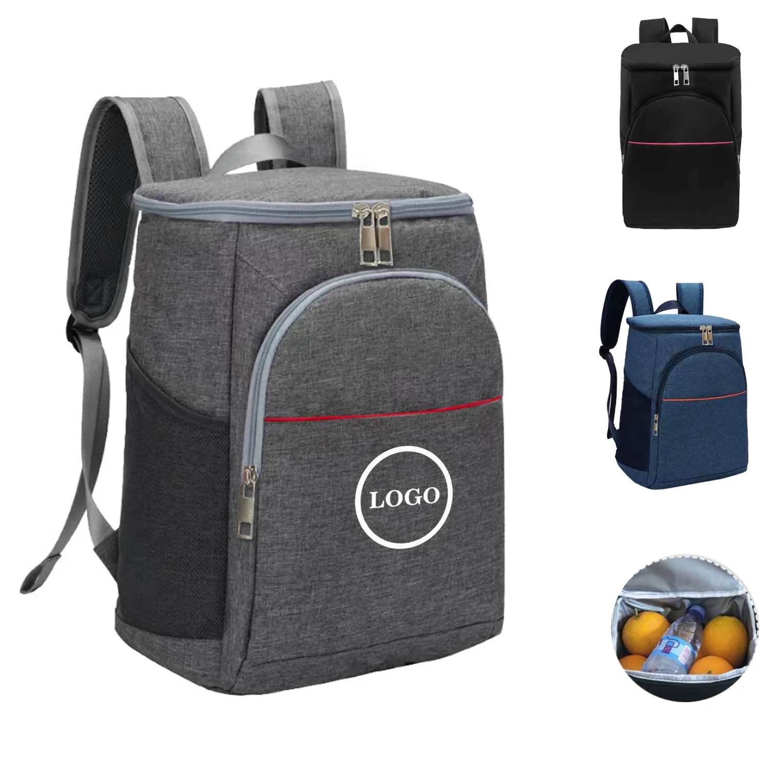 Dual Insulated Backpack Cooler w/ Expandable Top Compartment 2