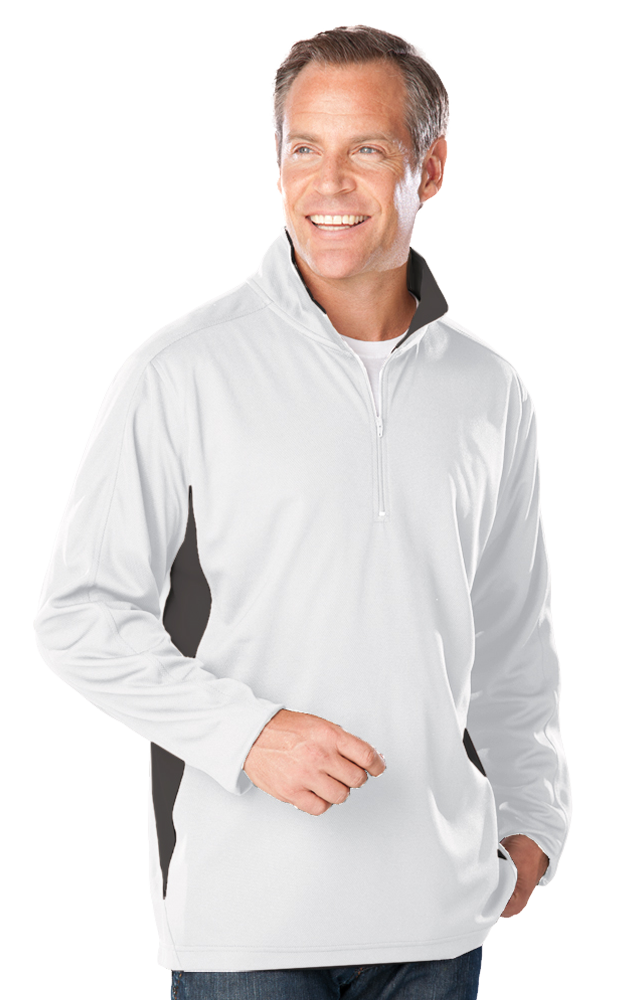 Men's Wicking Colorblock L/S Zip Pullover, custom hoodie or sweatshirt with logo imprint 5