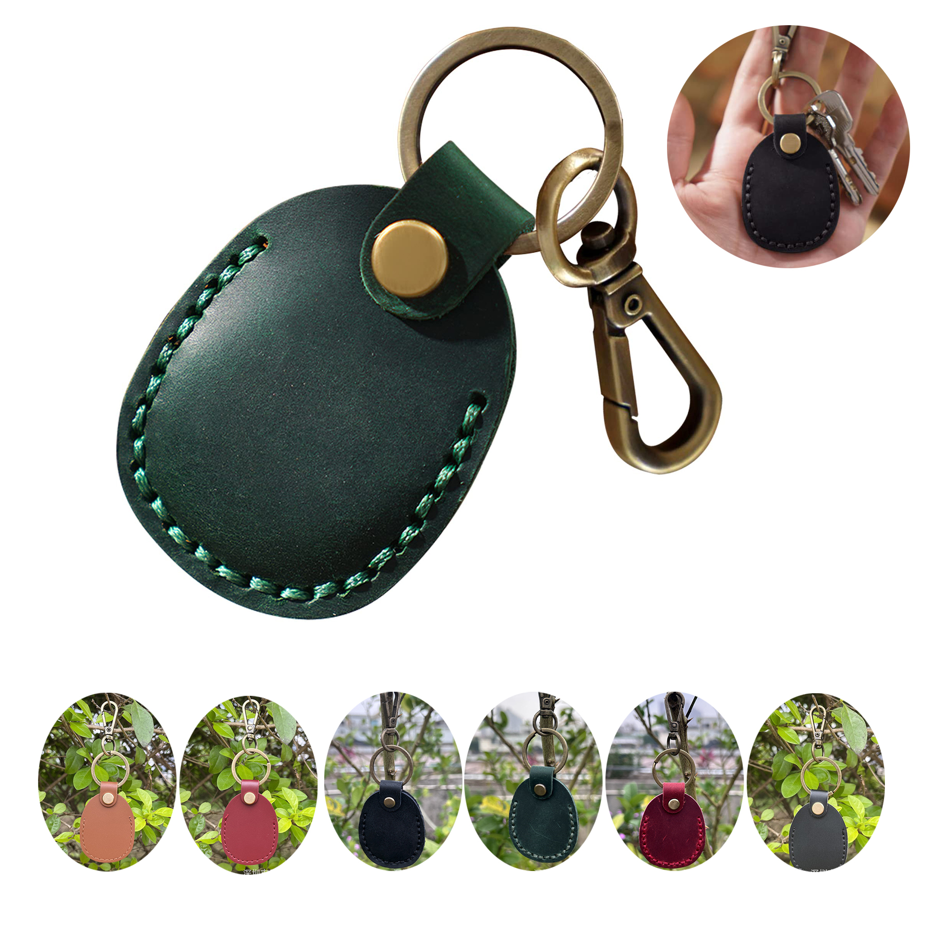 Genuine Leather Airtag Holder
