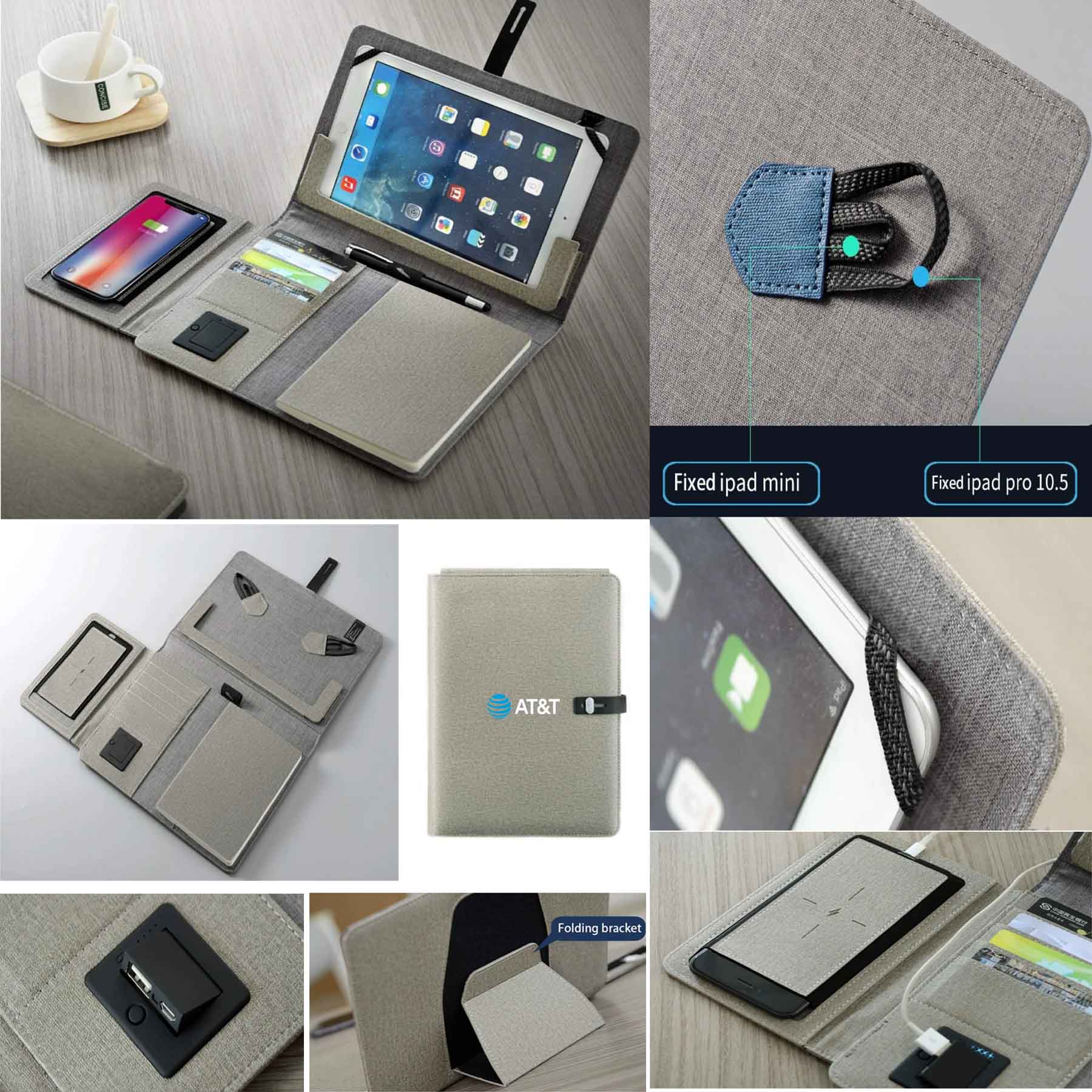 iBank ® Multifunctional iPad Leatherette Case with Wireless Power Bank