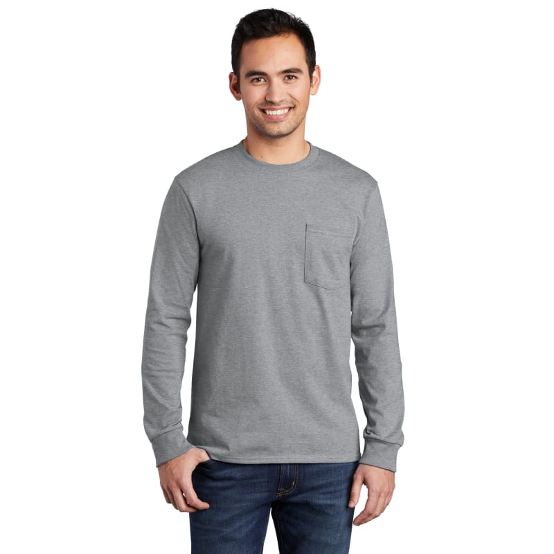 Port & Company Tall Long Sleeve Essential Pocket Tee. 11