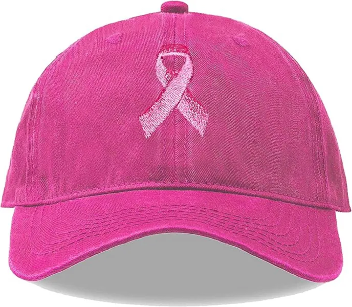 Pink Ribbon Embroidered Cap 1