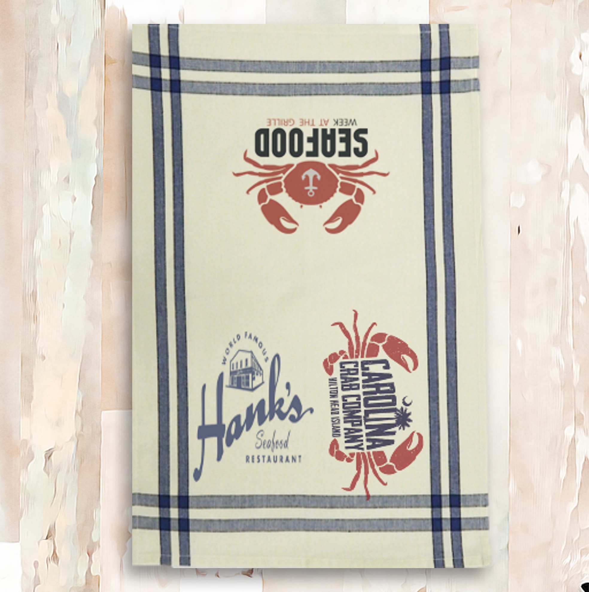 Blue/Black Double Stripe Kitchen Towel - 20"x28" 8