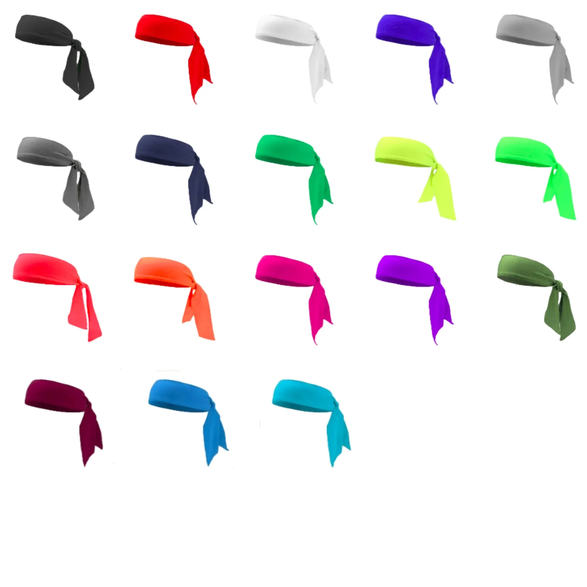 Unisex Elastic Sports Sweatband Head Scarf Long Tie Headband 2