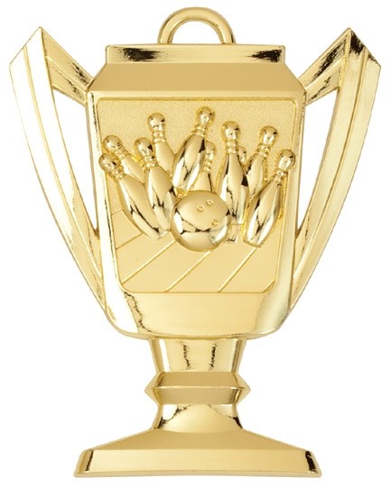 Bowling Trophy Medal, 2 3/4" Tall 2