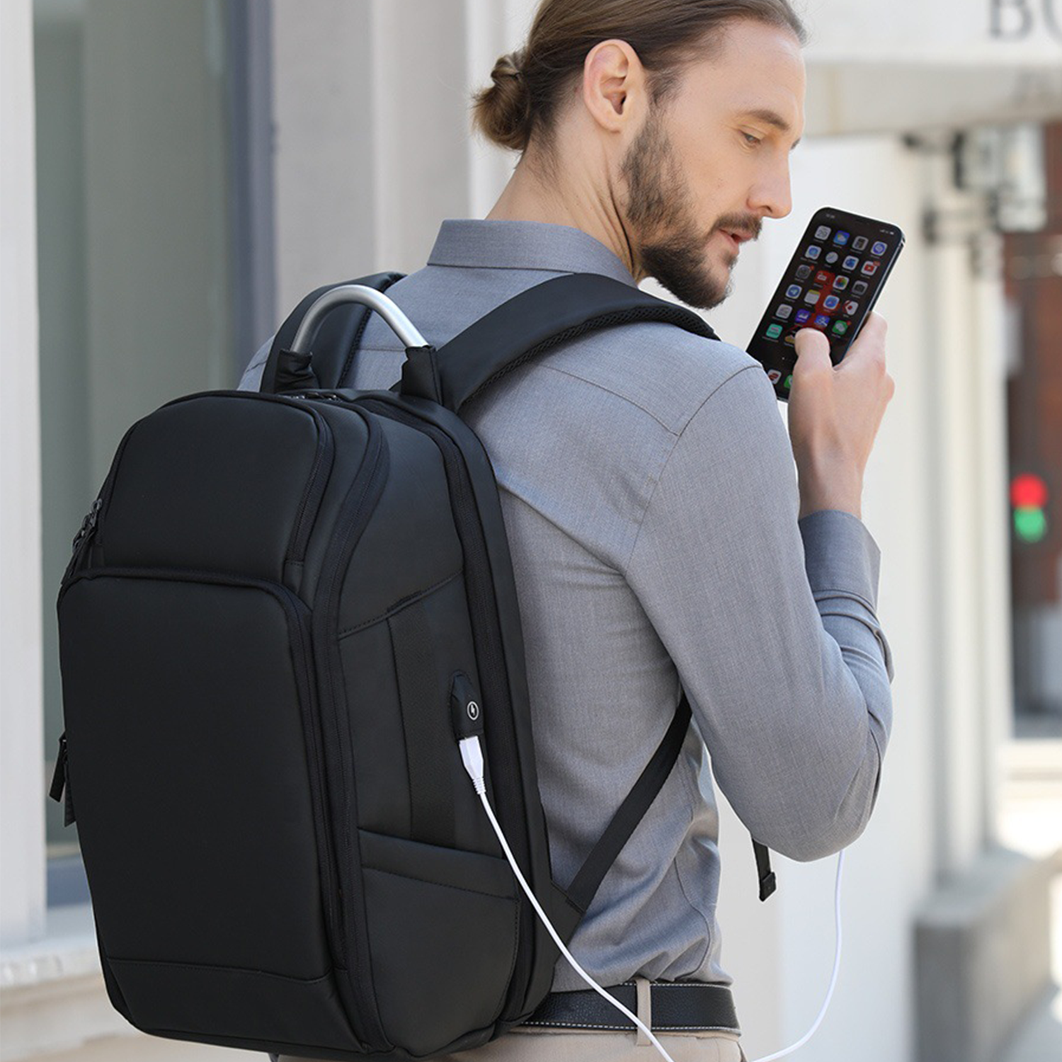 Large Business Backpack W/ Usb Charging Port 3