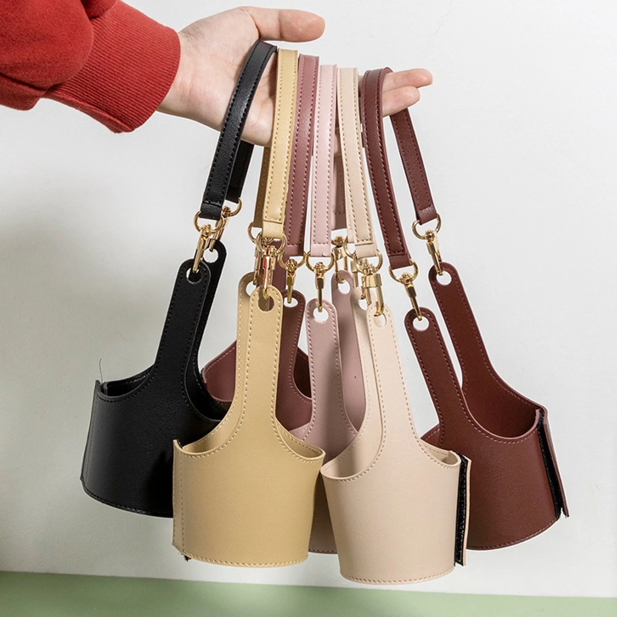 Portable Leather Cup Sleeve for Women 4