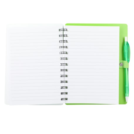 5" x 7" Recycled Dual Pocket Spiral Notebook w Pen 155