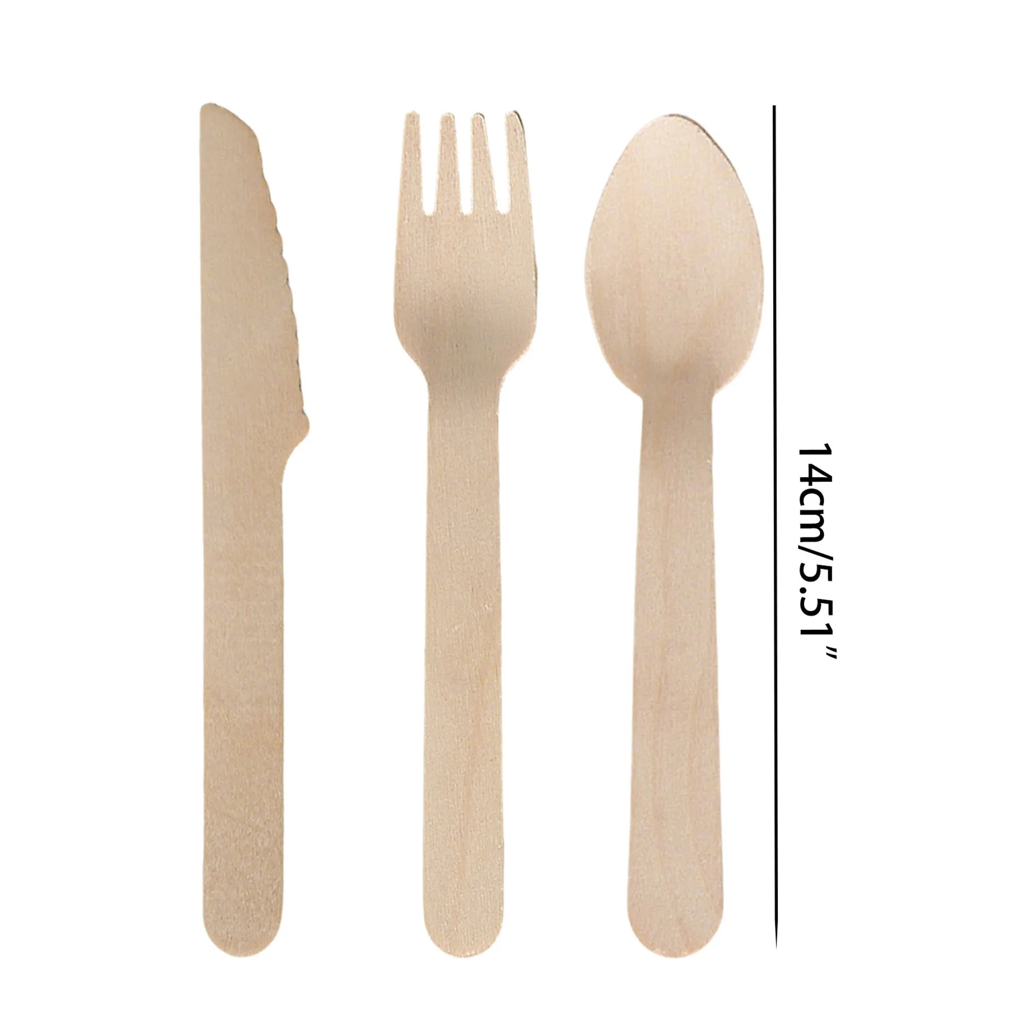 5.51" Knife Fork Spoon Chopsticks Disposable Tableware Set 5