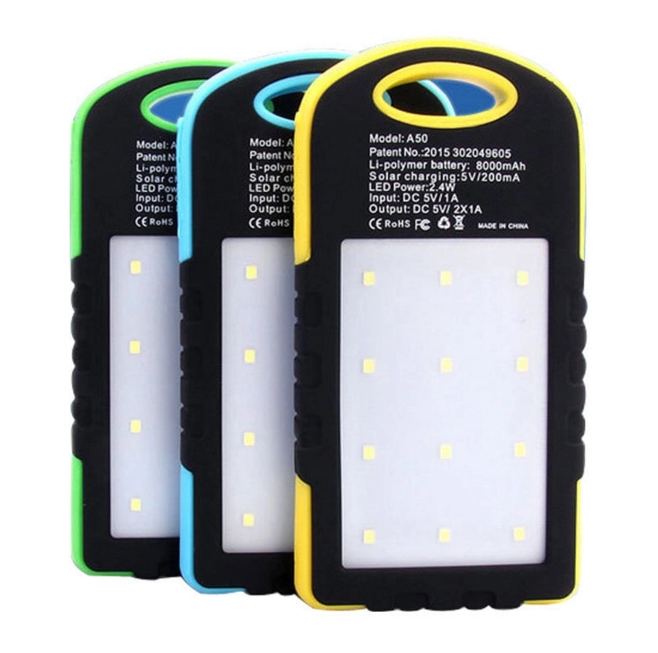 8000mAh Recharger Solar Power Bank with LED Flashlight 1