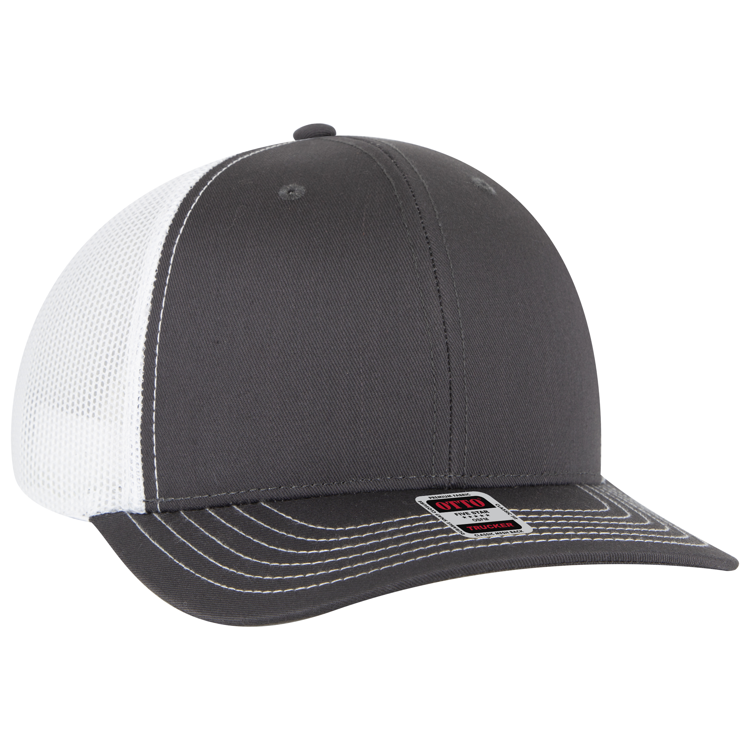 OTTO CAP® 6 Panel Mid Profile Mesh Back Trucker Hat 111