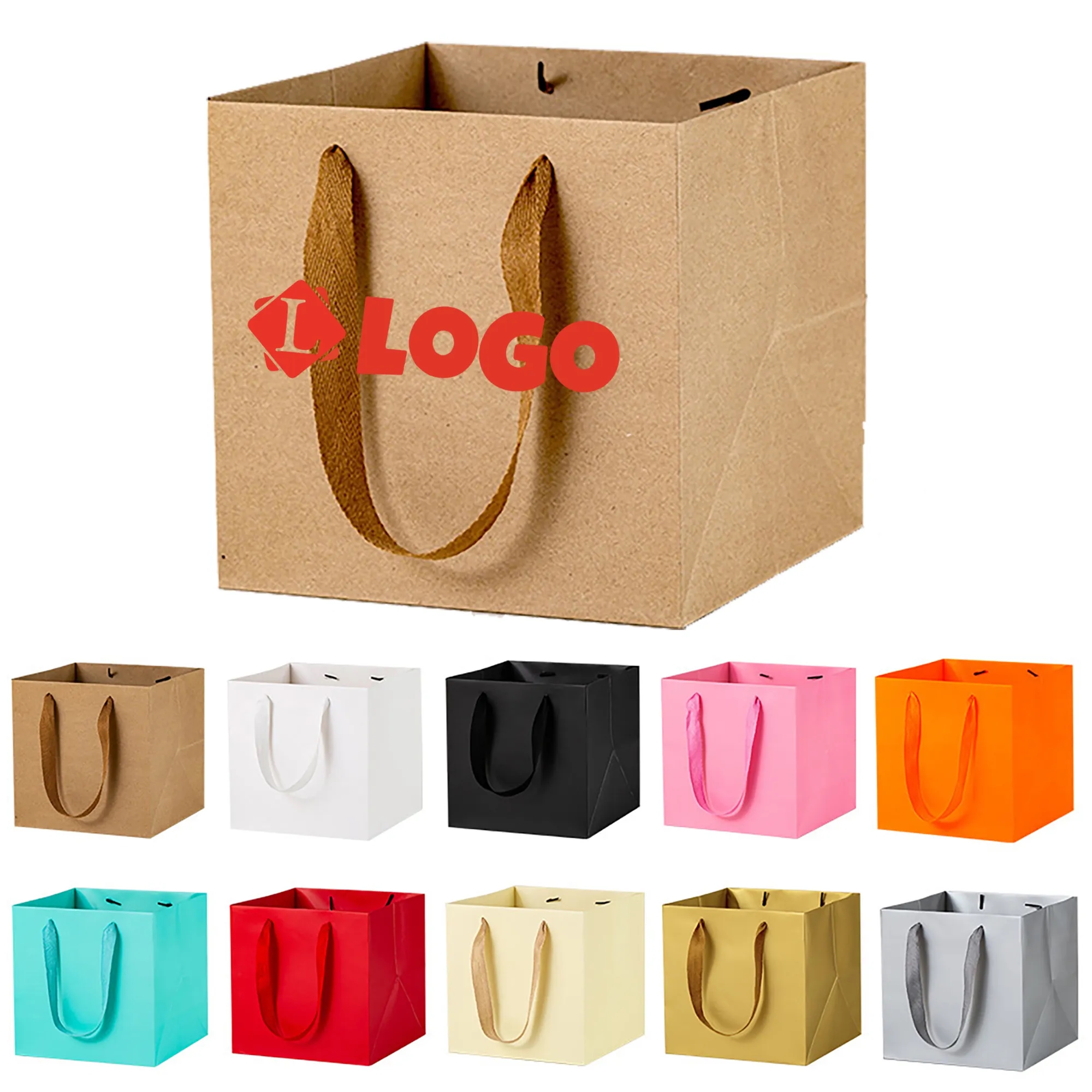 Custom Square Kraft Paper Bag 2