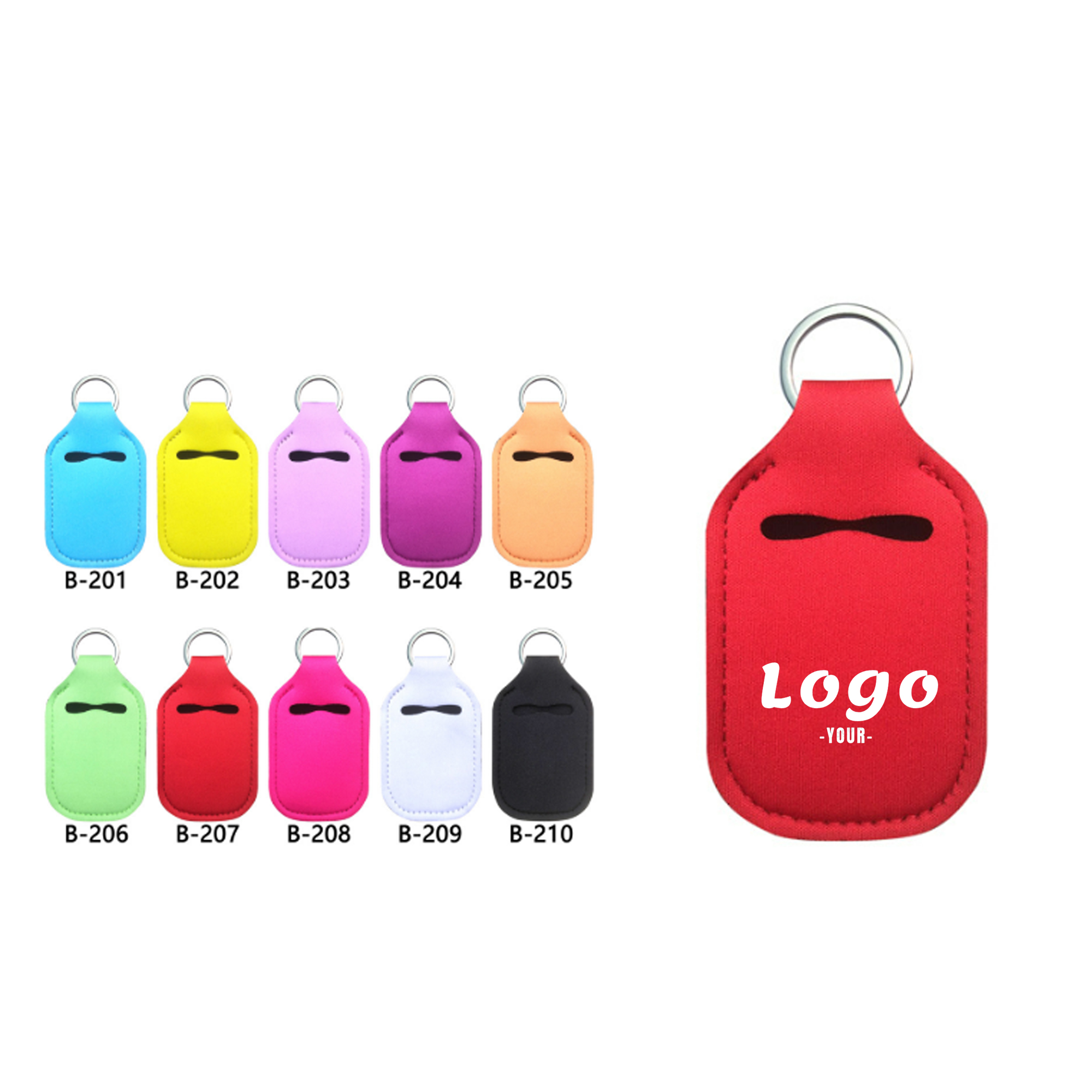 Neoprene Sanitizer Holder w/Keychain 1