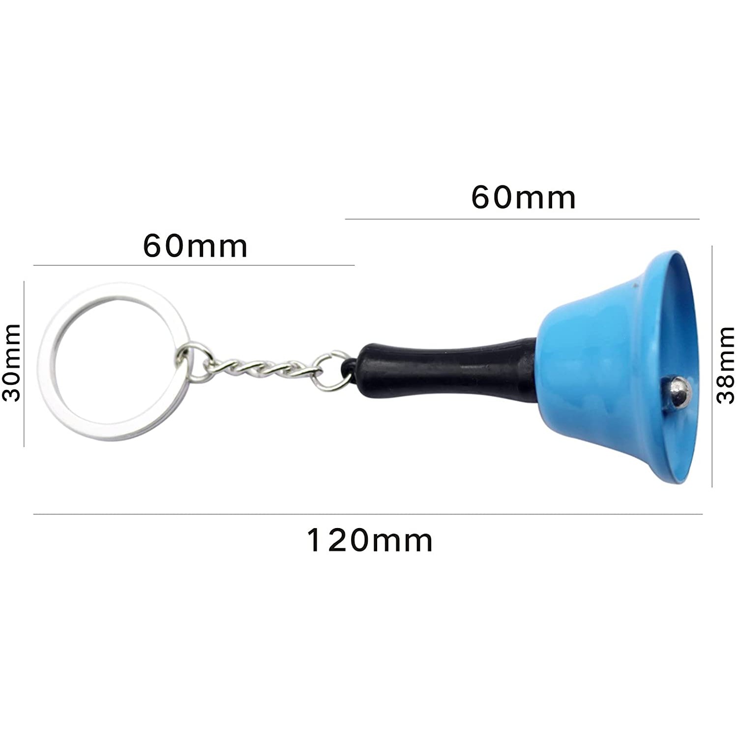 Mini Metal Reception Restaurant Call Bell /Hanging Christmas Rattle /Handbell W/ Keychain 8