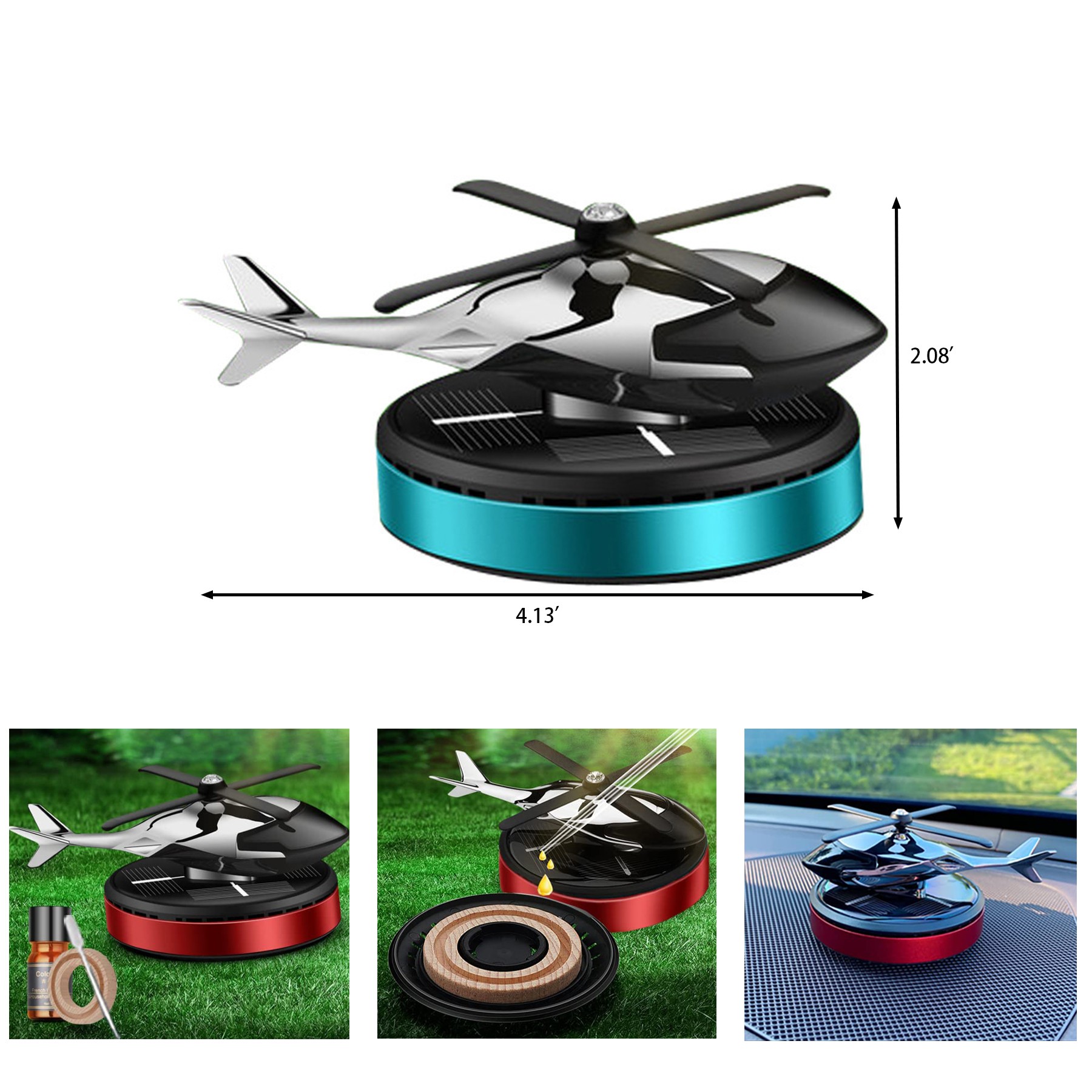 Solar Powered Rotating Car air purifier 2