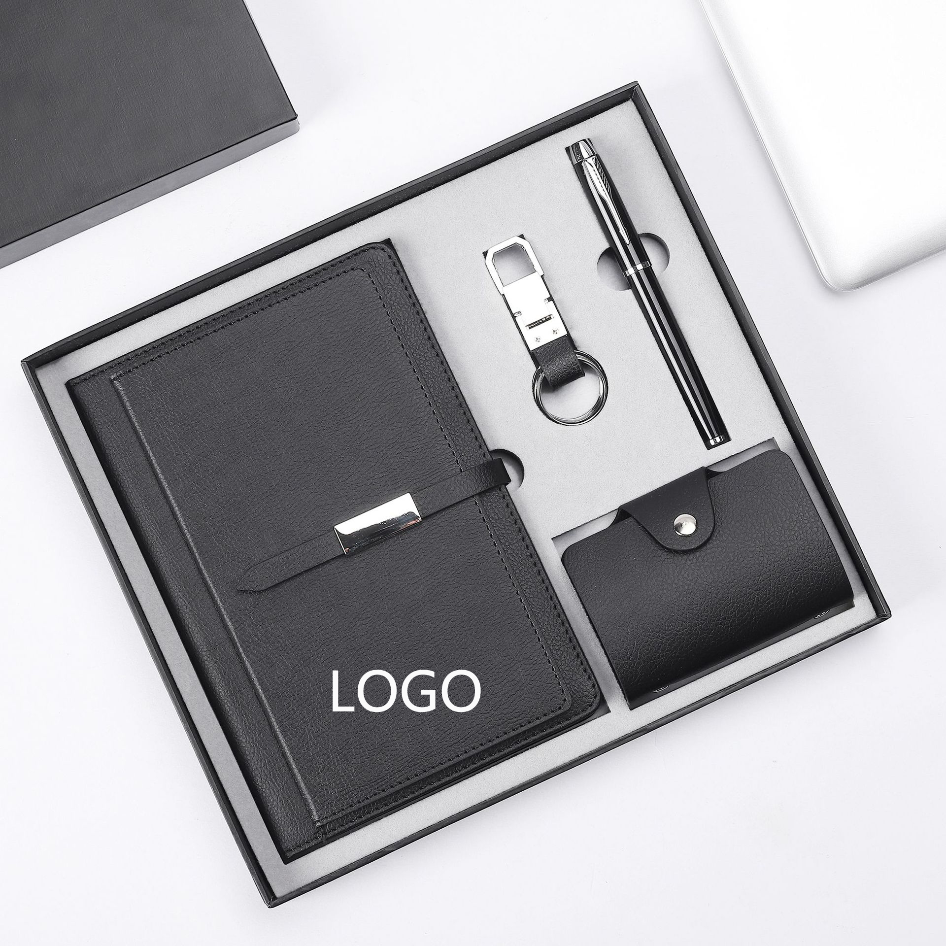 Card Bag Notepad Key Chain Ballpen Four Piece Set 1