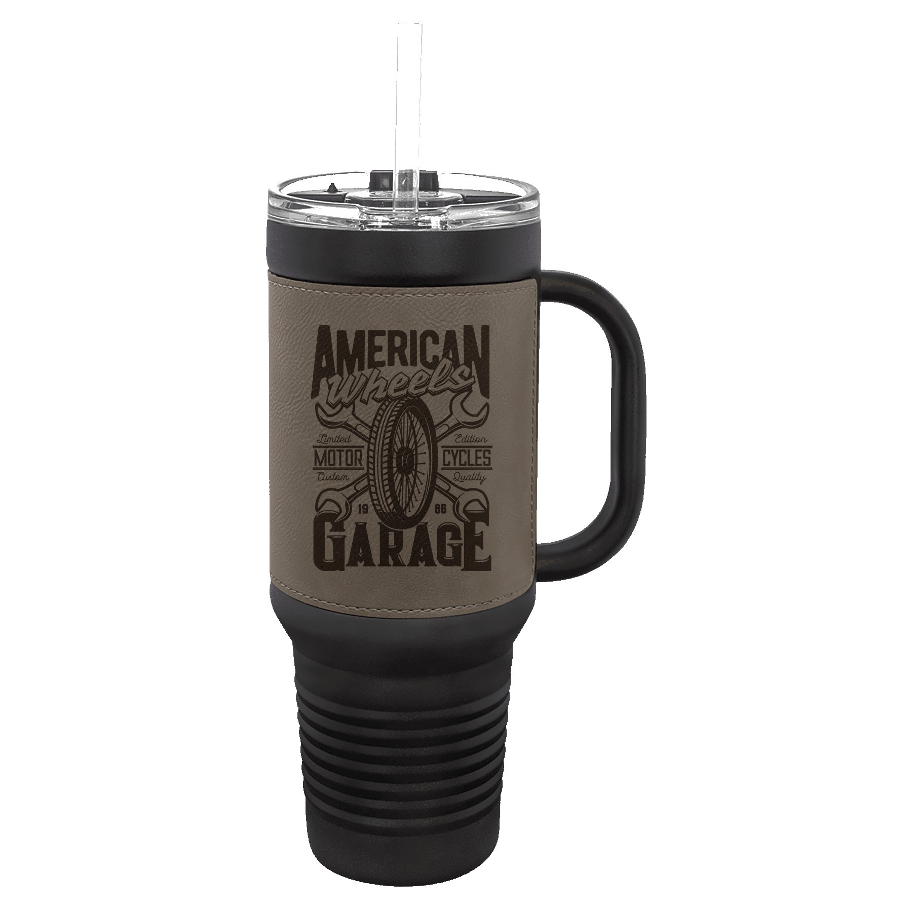 Polar Camel 40oz Black Stainless Steel & Leatherette Travel Mug 9