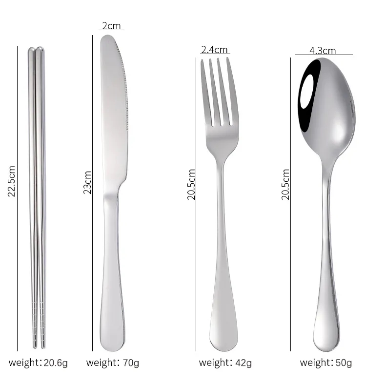 Reusable Stainless steel cutlery set with case 10