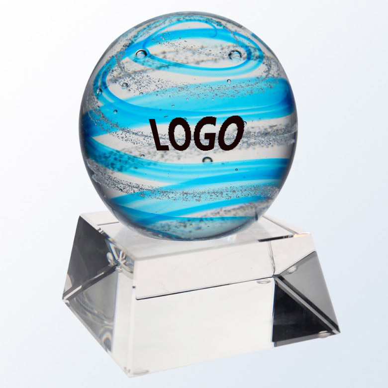 BLUE SNOW GLOBE WITH CLEAR BASE 2
