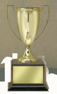 Traditional Metal Cup On Walnut Base 1