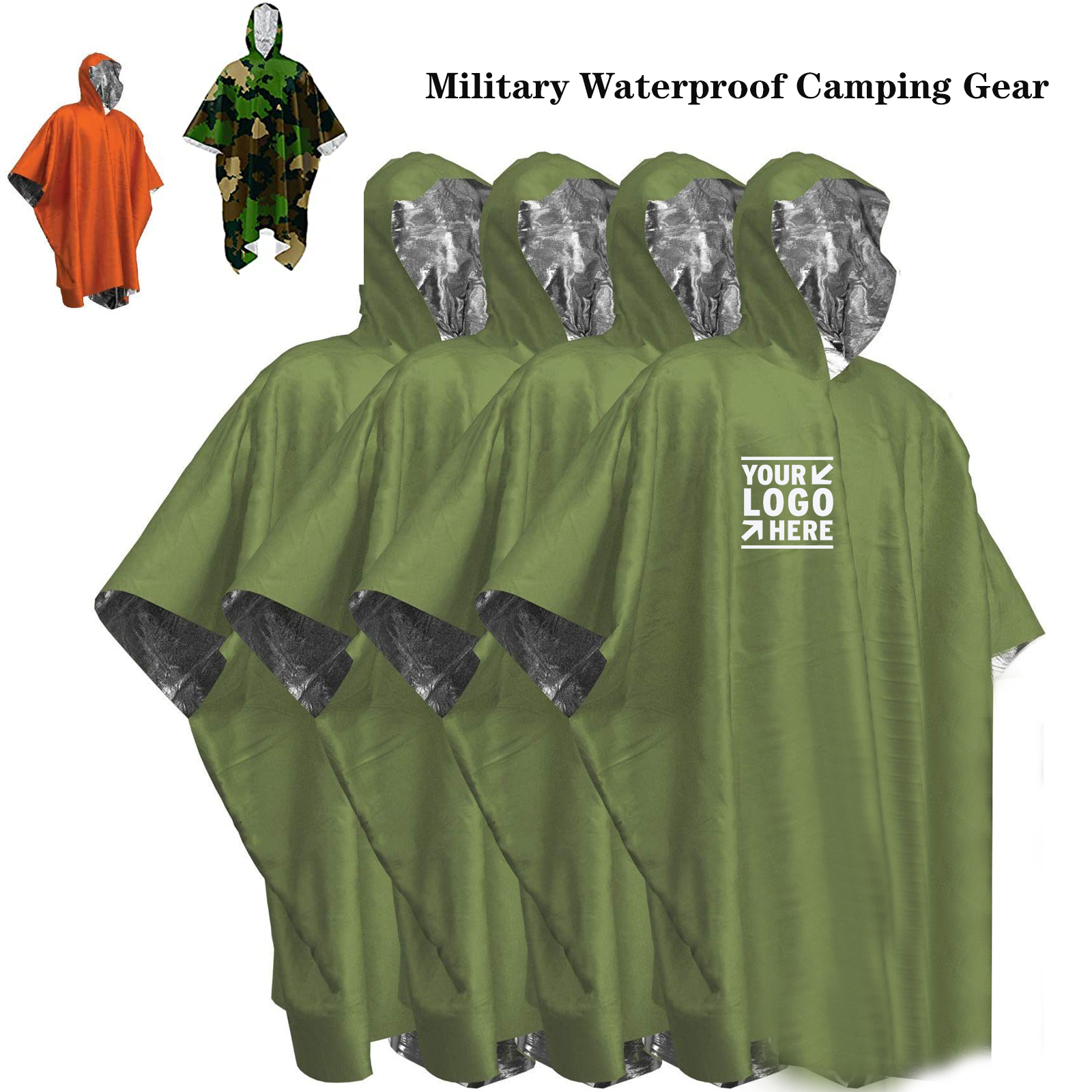 Emergency Rain Poncho with Mylar Blanket Liner 2