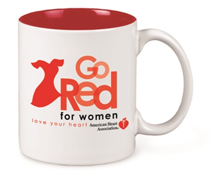 11 Oz. White/Red Two Tone Ceramic Mug