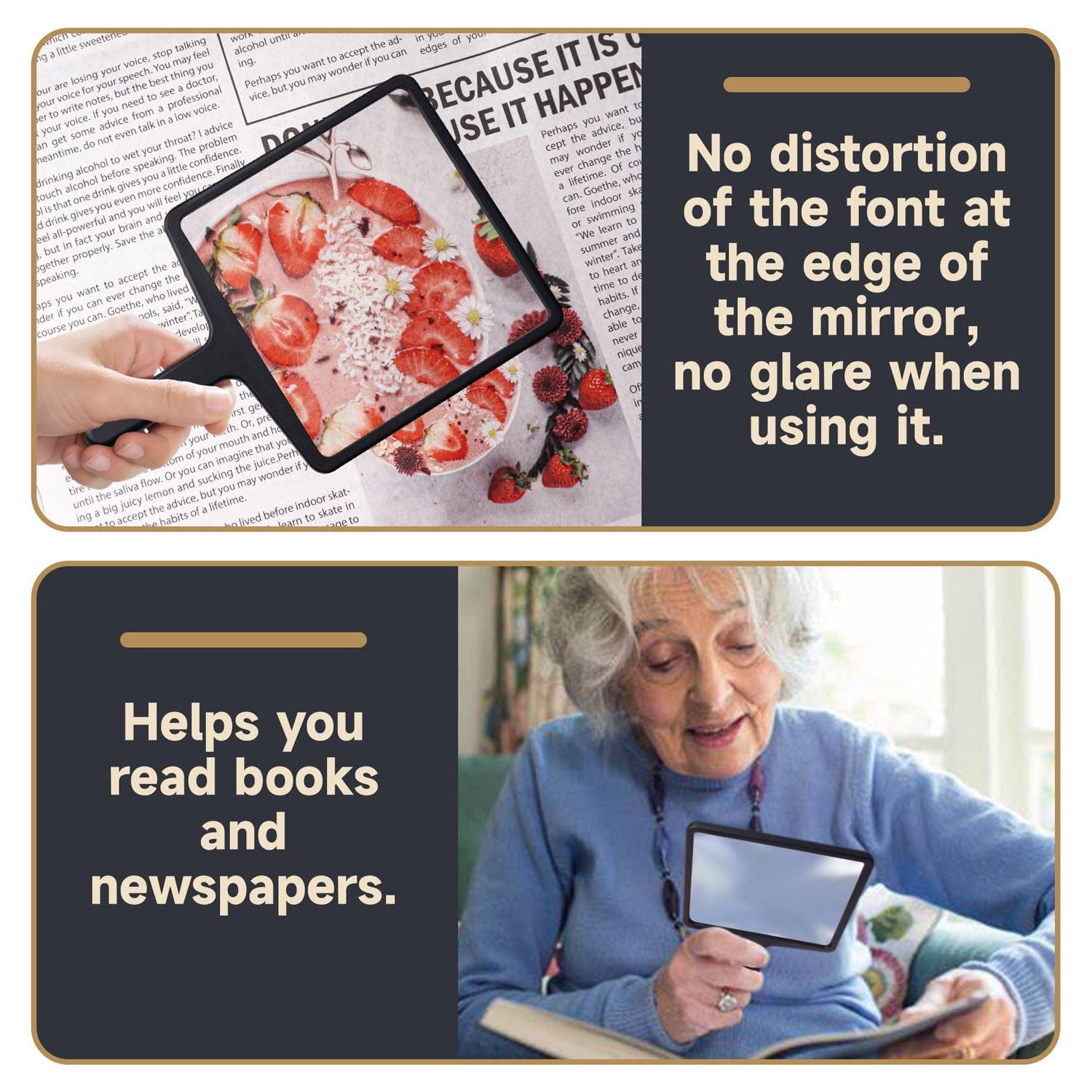 Acrylic Handheld Text Reading Magnifying Glass 5