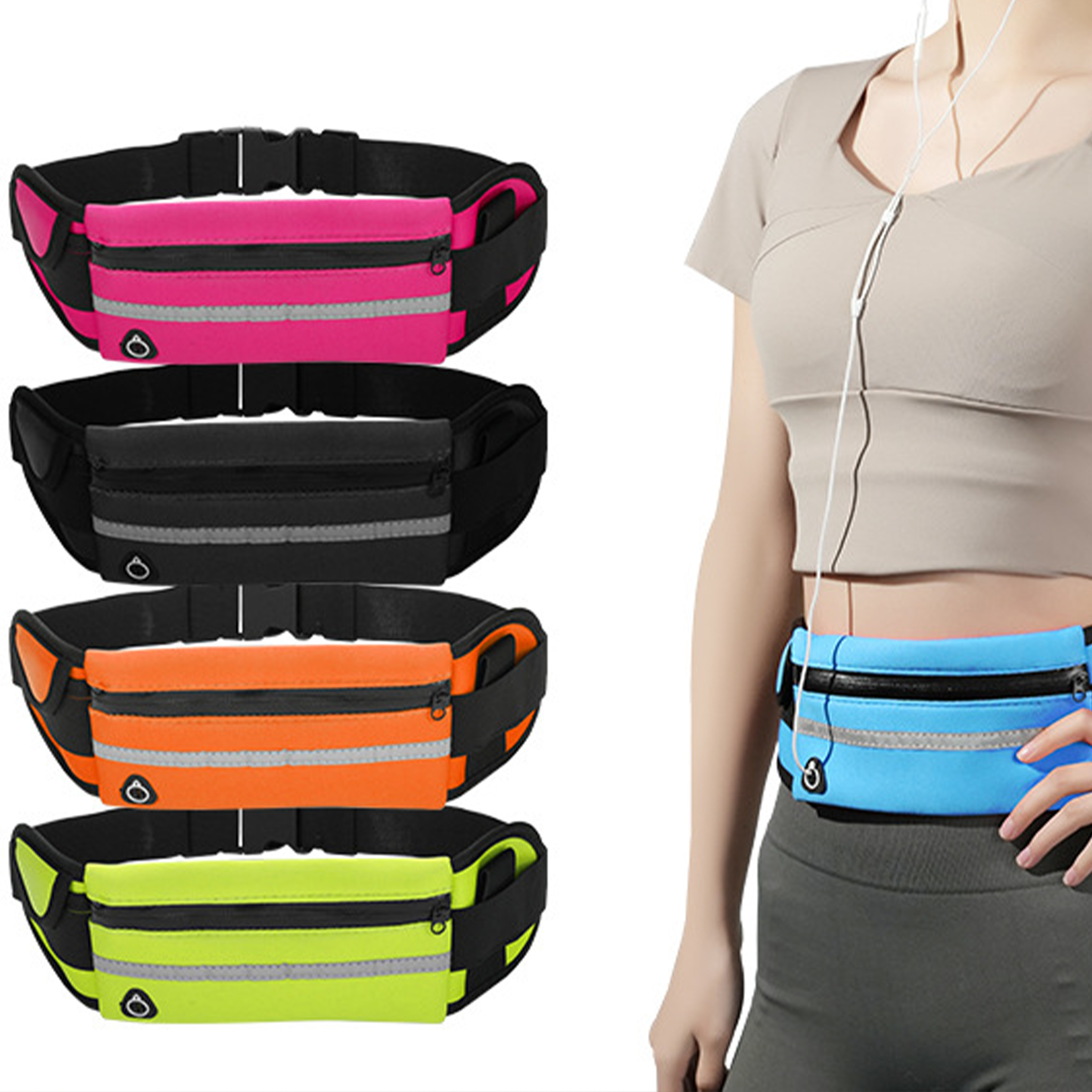 Canvas Outdoor Close Fitting Sports Waist Bag 3