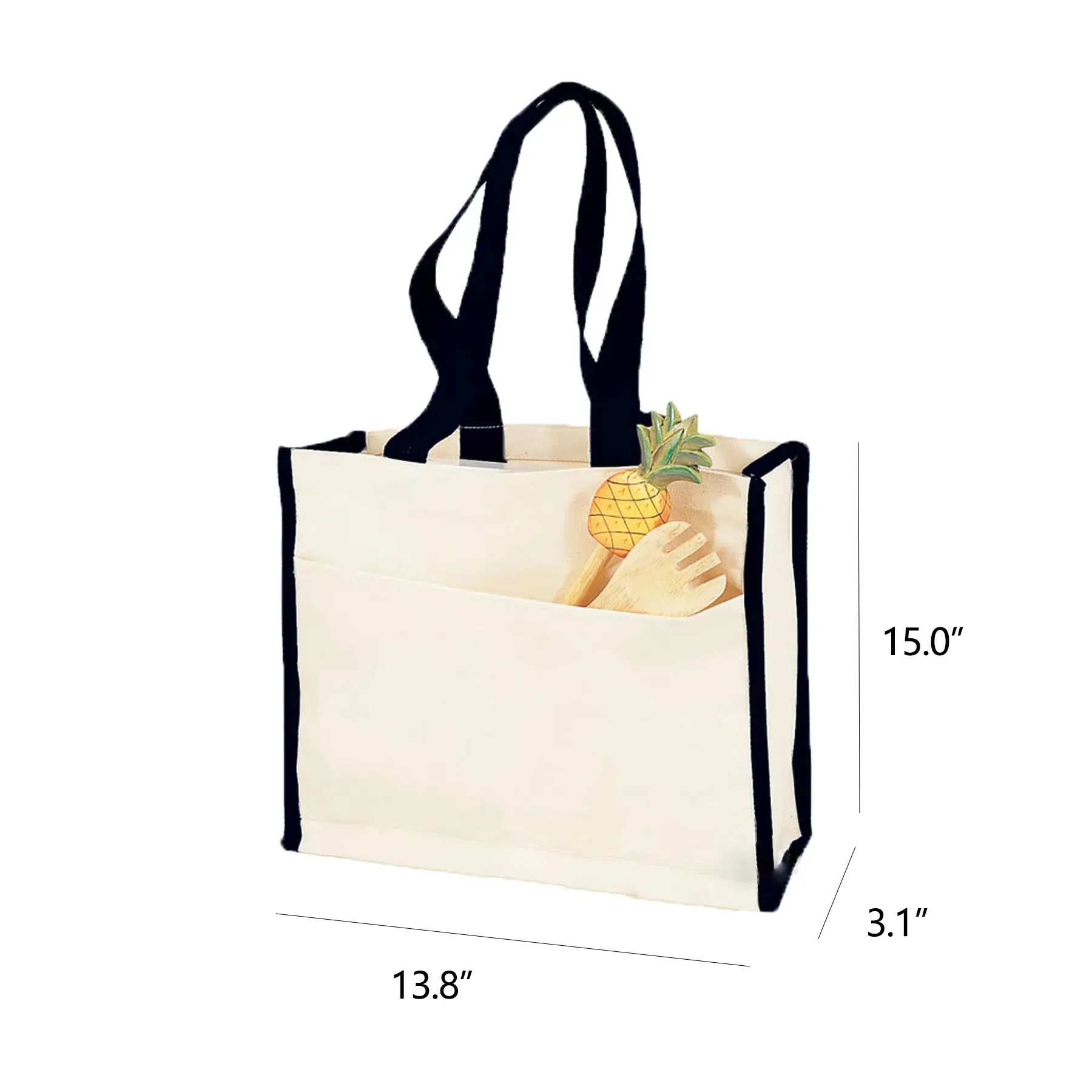 CanvasTote Bag With Color Handles, custom tote bag with logo imprint 4