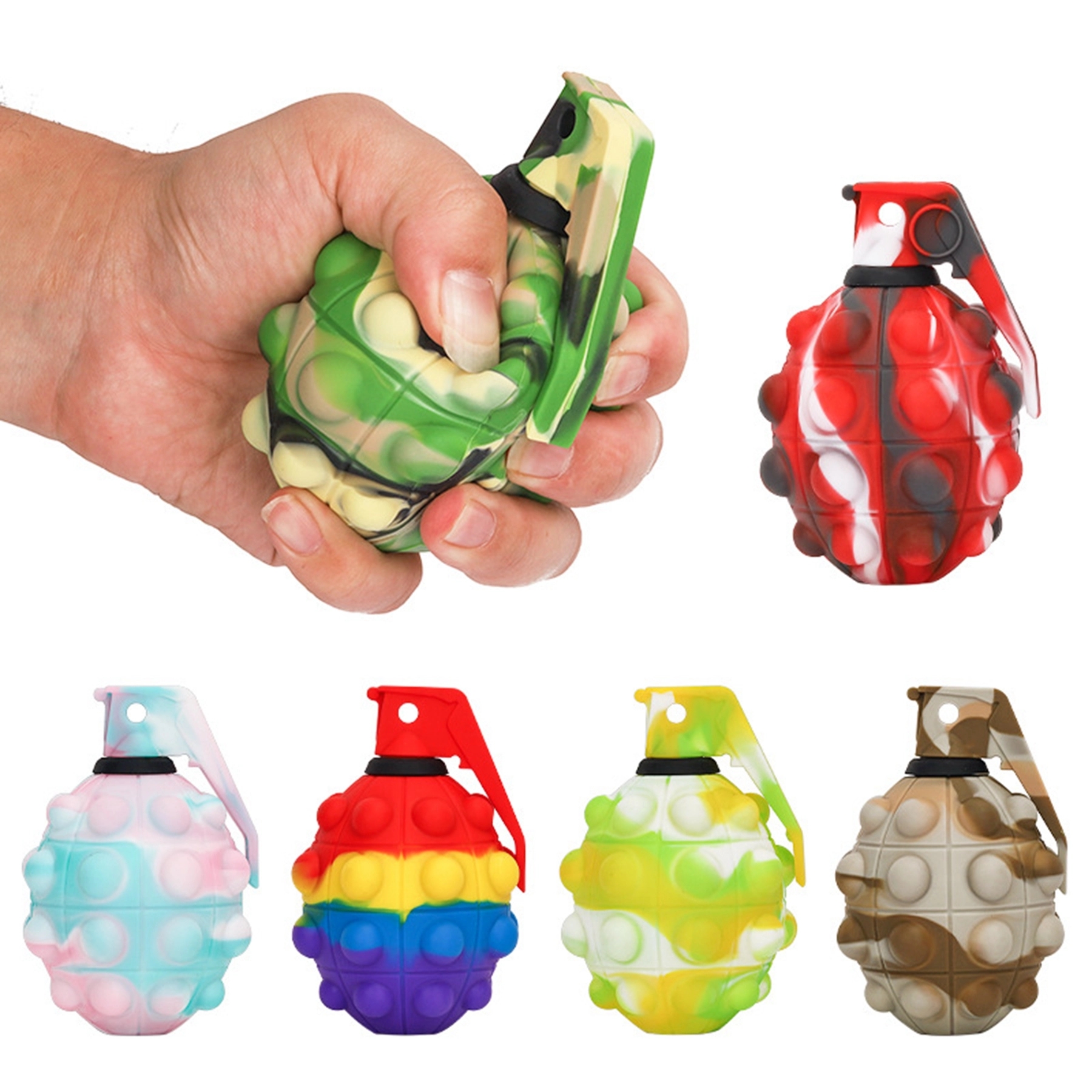 Grenade Shaped Push Pop Bubble Anti Stress Ball 4