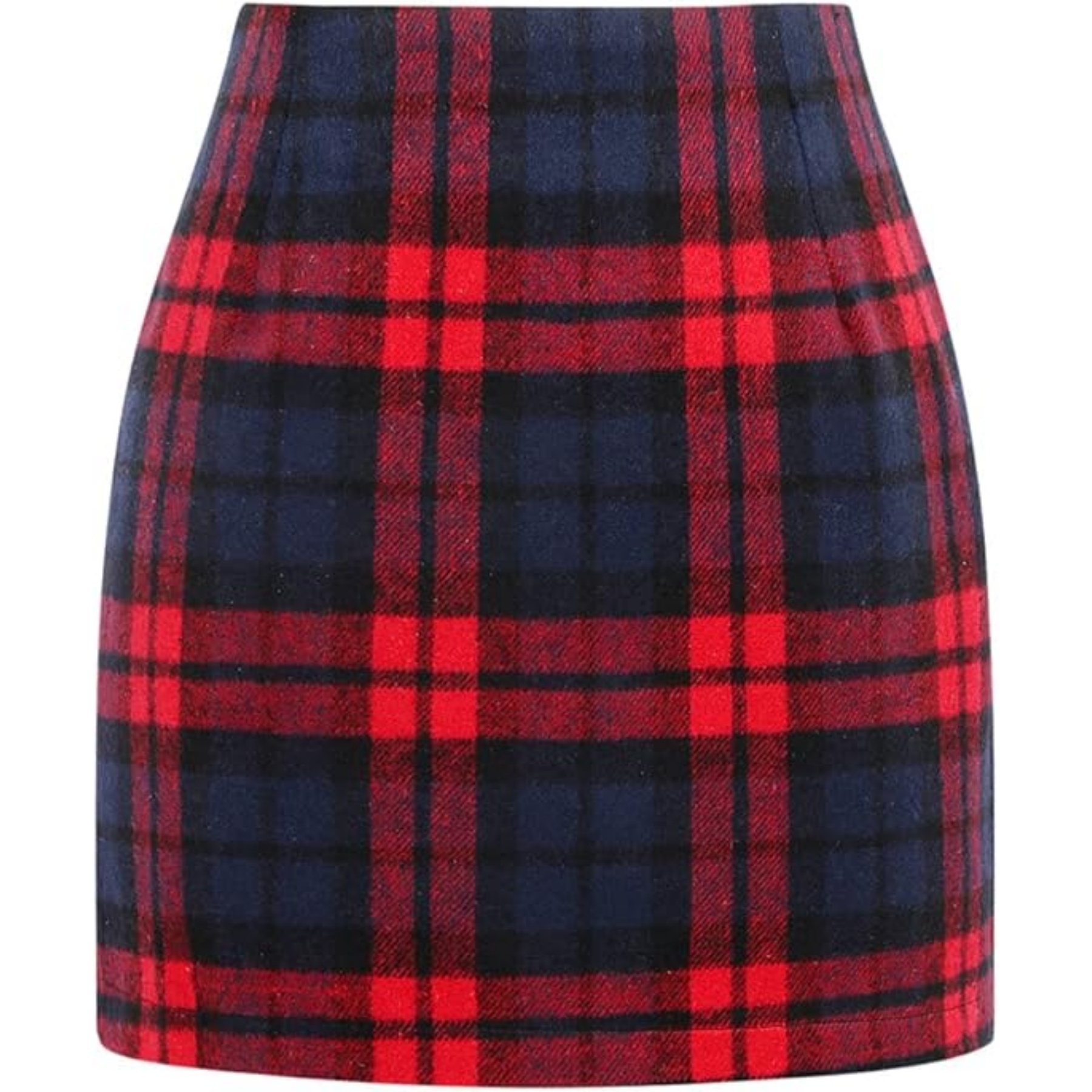 Womens Wool Plaid Mini Skirt 14