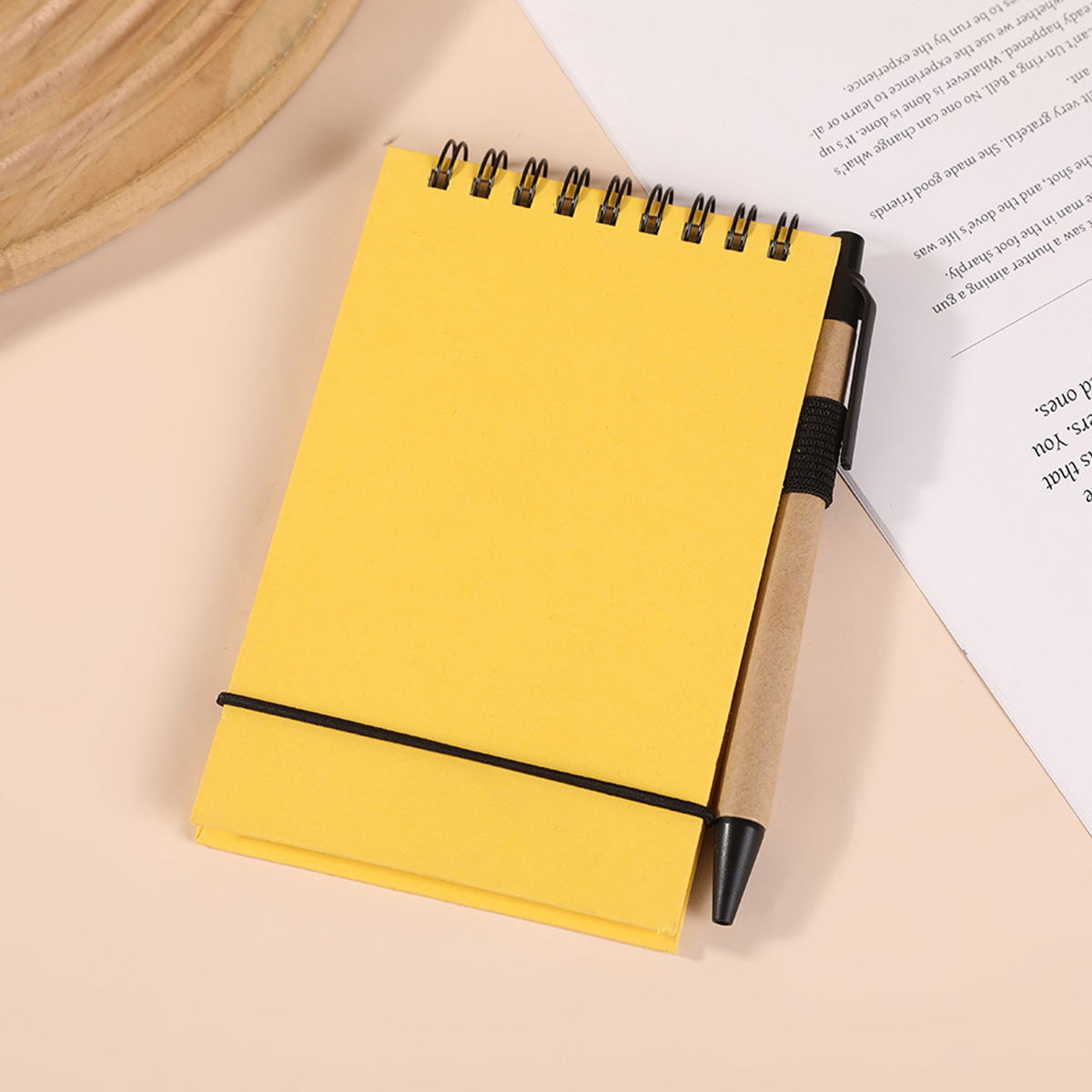 Solid Color Environmentally Friendly Note Pad With Pen 9
