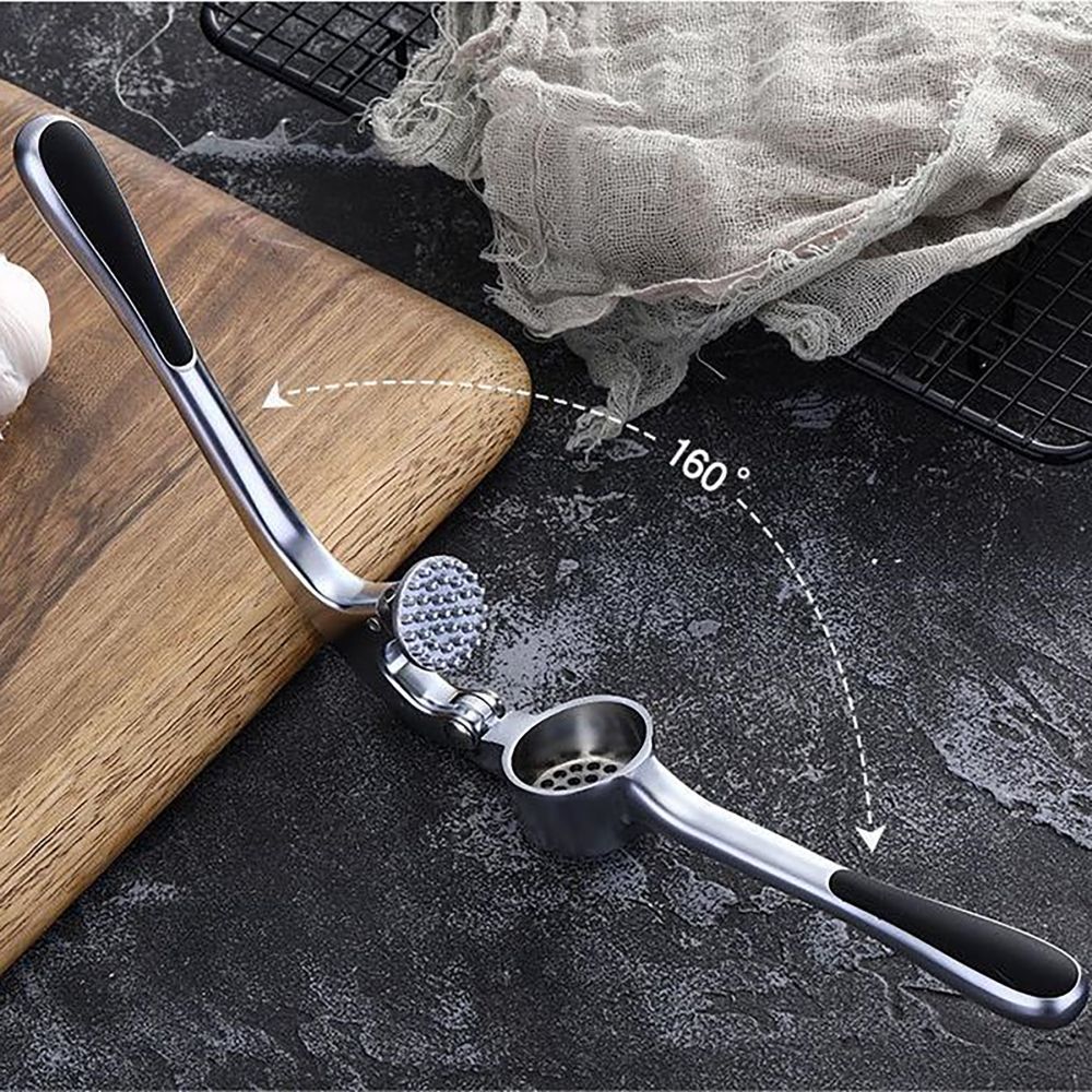 Zinc Alloy Garlic Press With Long-Handled 1