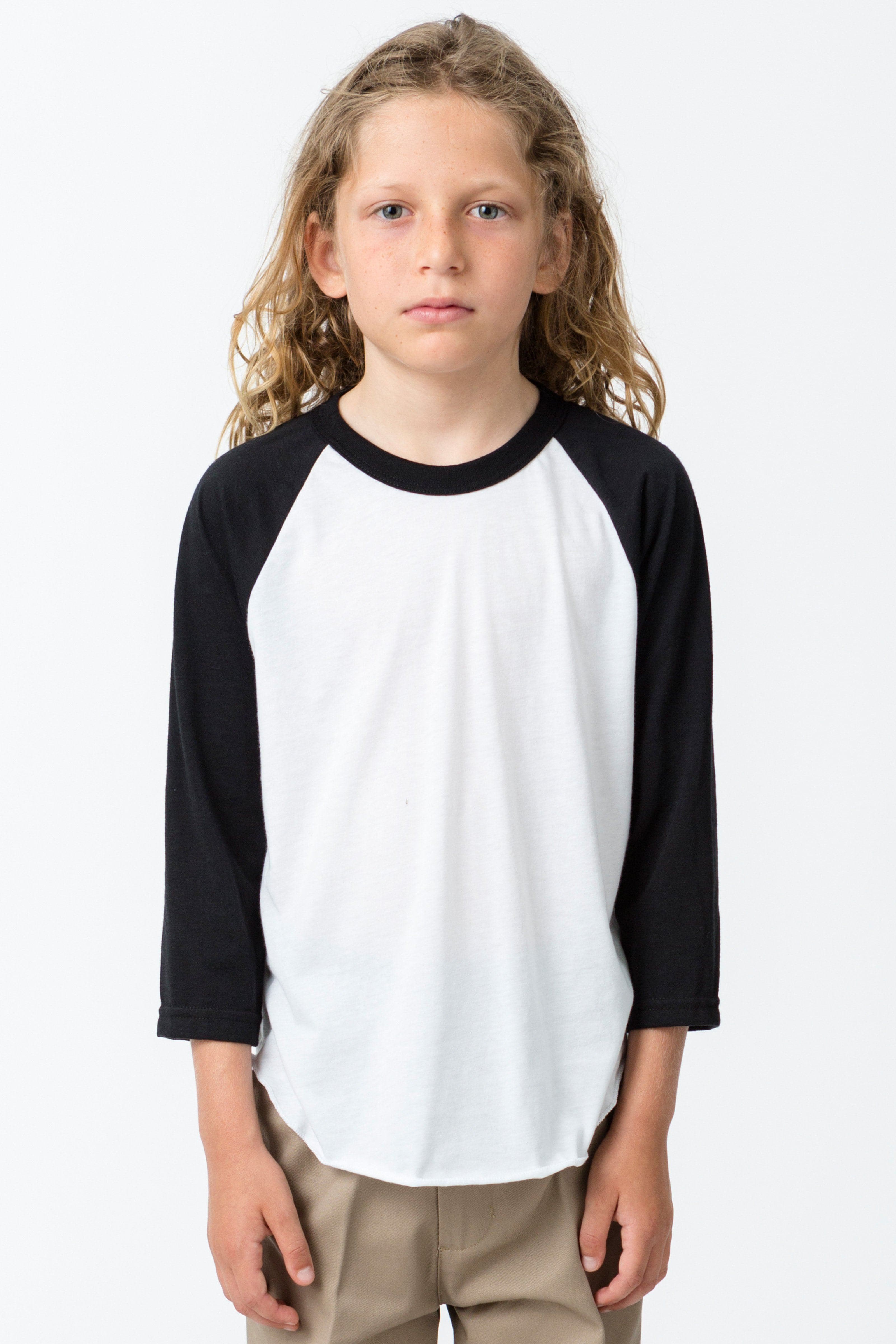 YOUTH 3/4 SLV PLY CTN RAGLAN 3