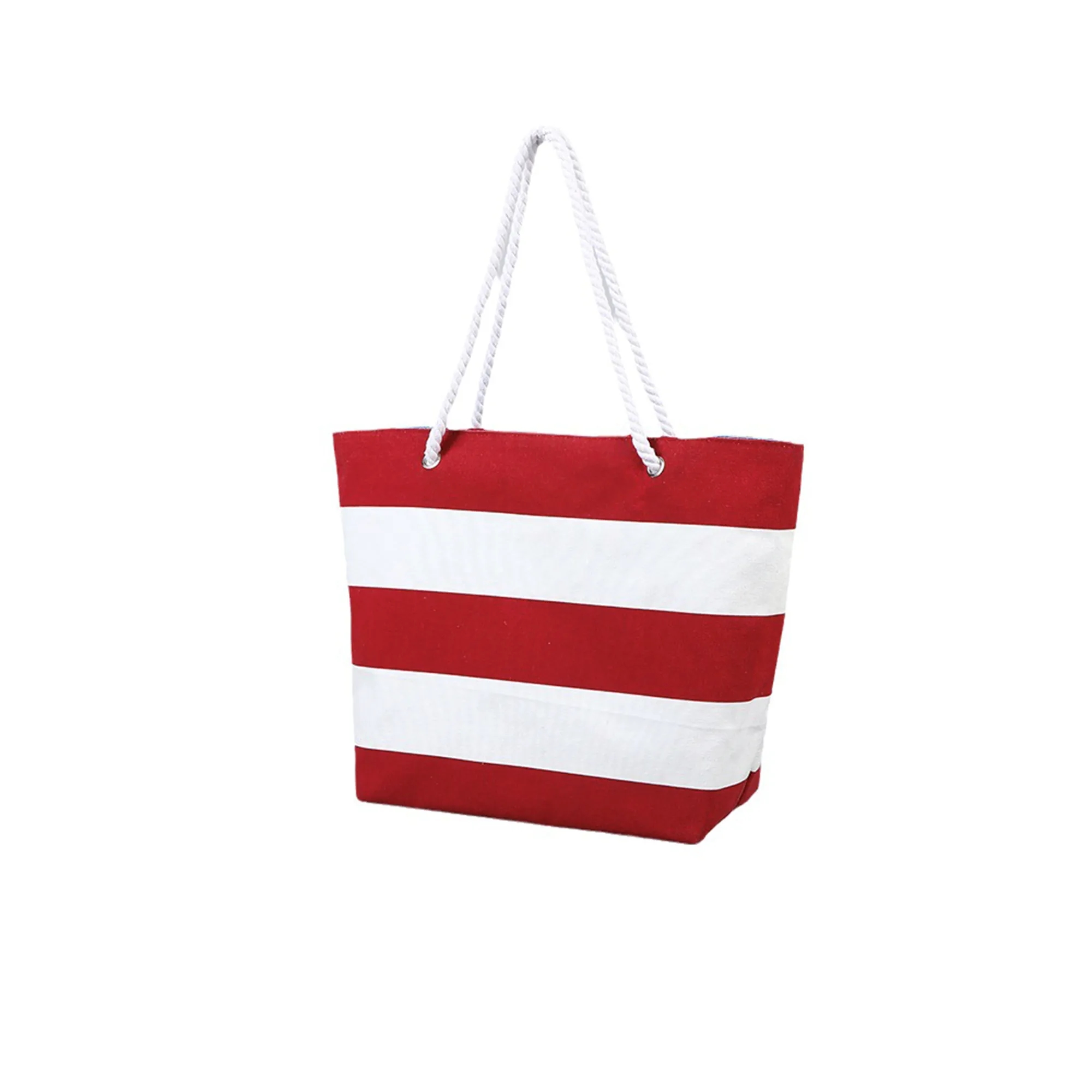 Prime Line Cotton Beach Tote Bag With Rope Handle 1