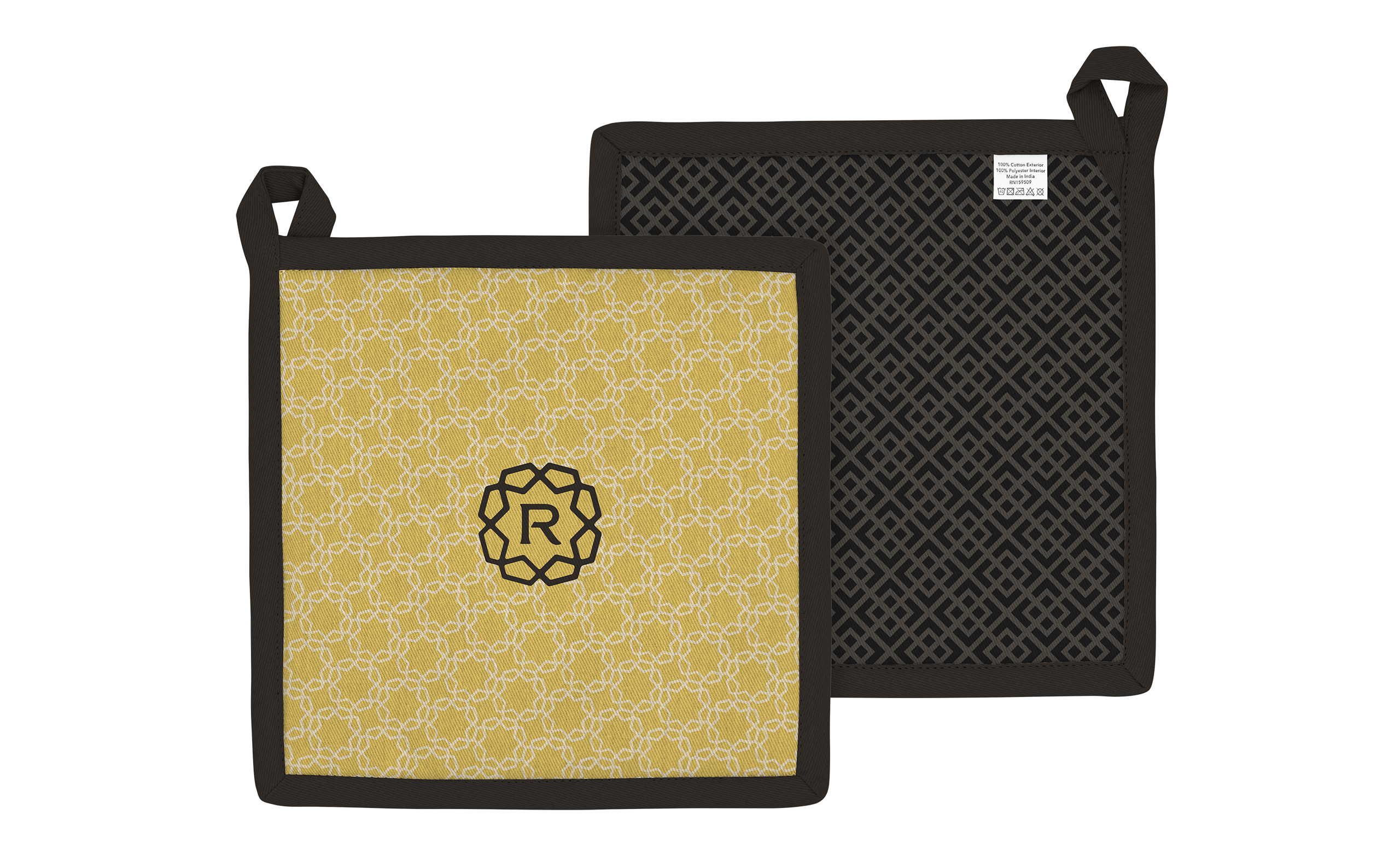 Two Cotton Pot Holders with Hang Tag