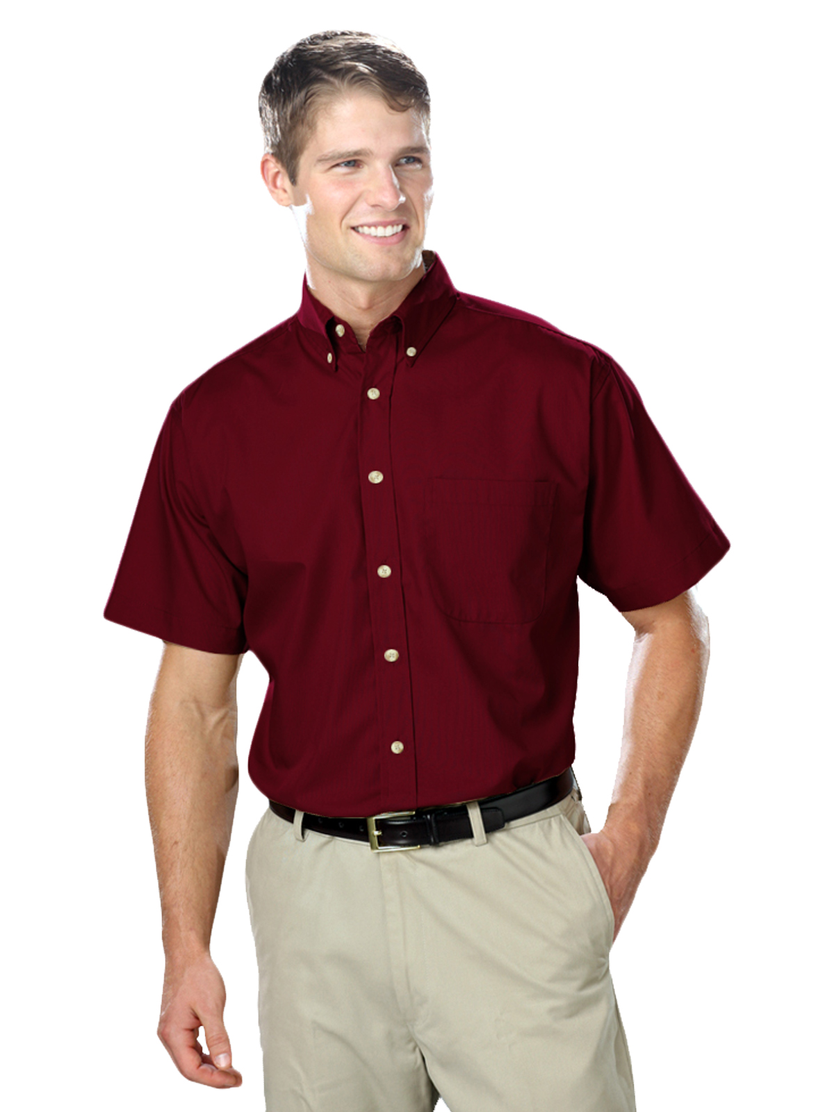 Blue Generation - Men's 1-Pocket Short Sleeve Superblend Poplin Shirt 2