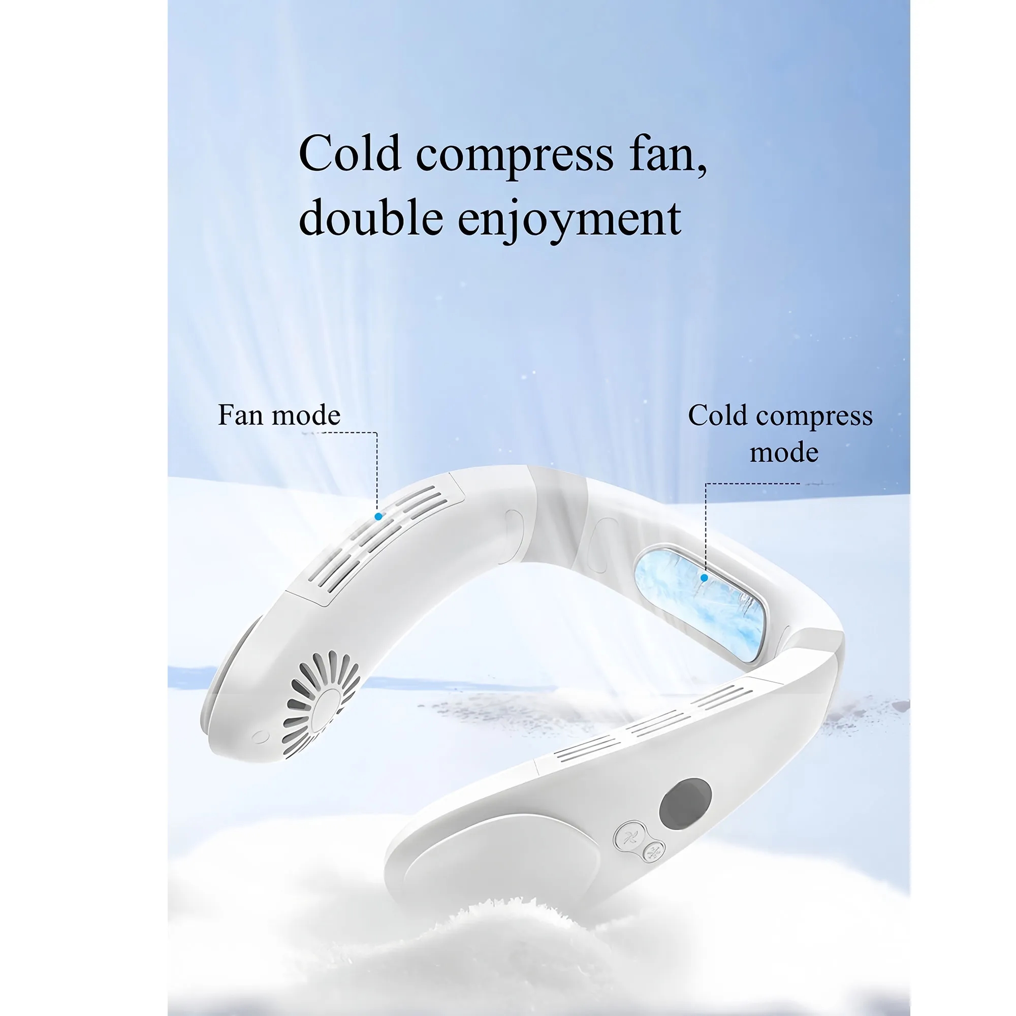 Portable Neck Fan With Semiconductor Cooling & Ice Touch 9