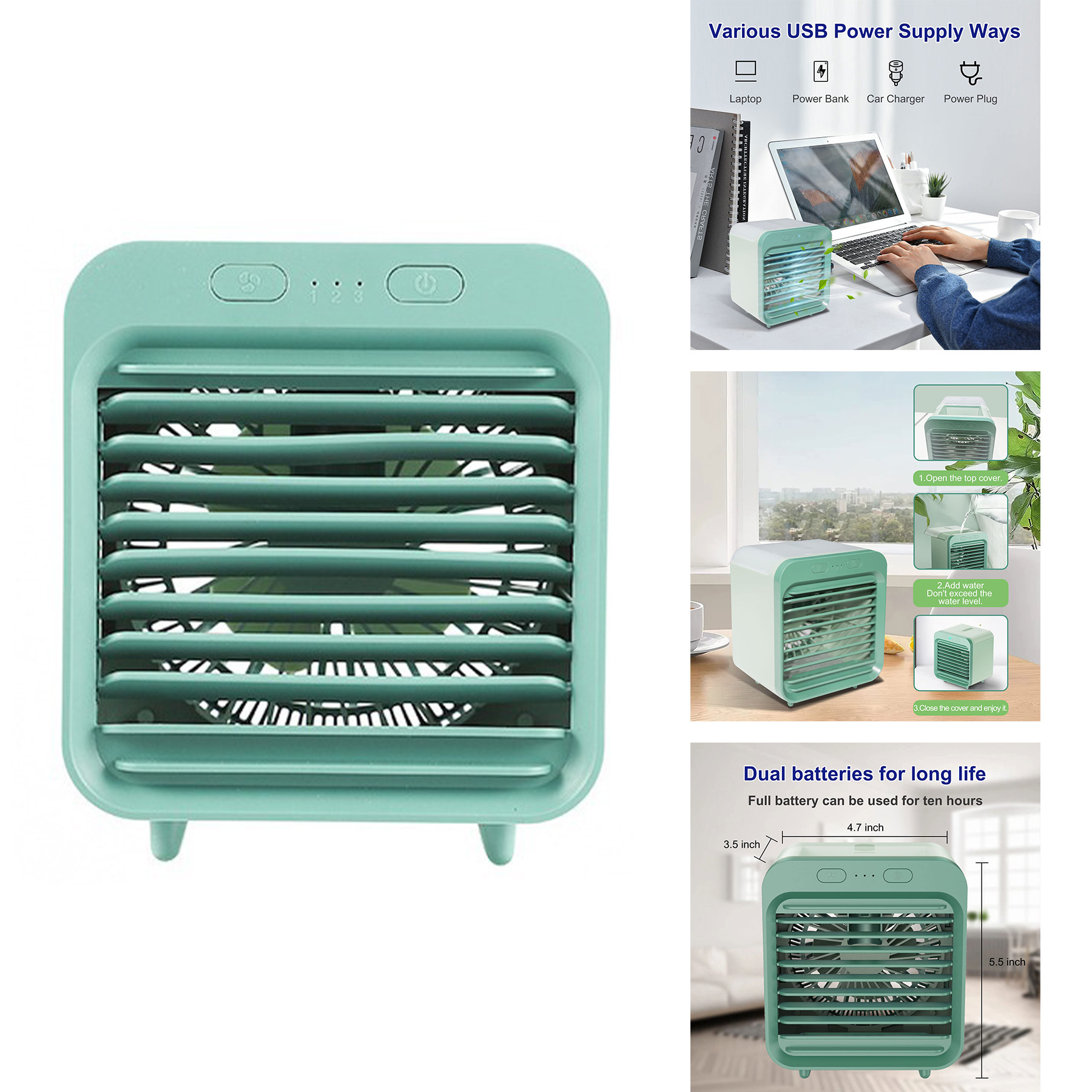 Portable Quiet Mini Desktop Table Cooling Fan With Mist Spray 2