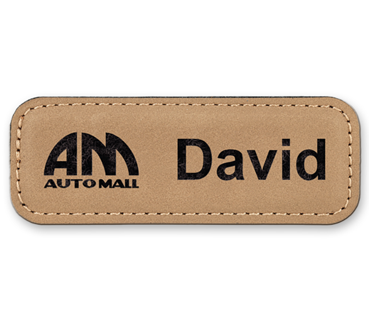 Leather Stitched Badge 1" x 3" 10