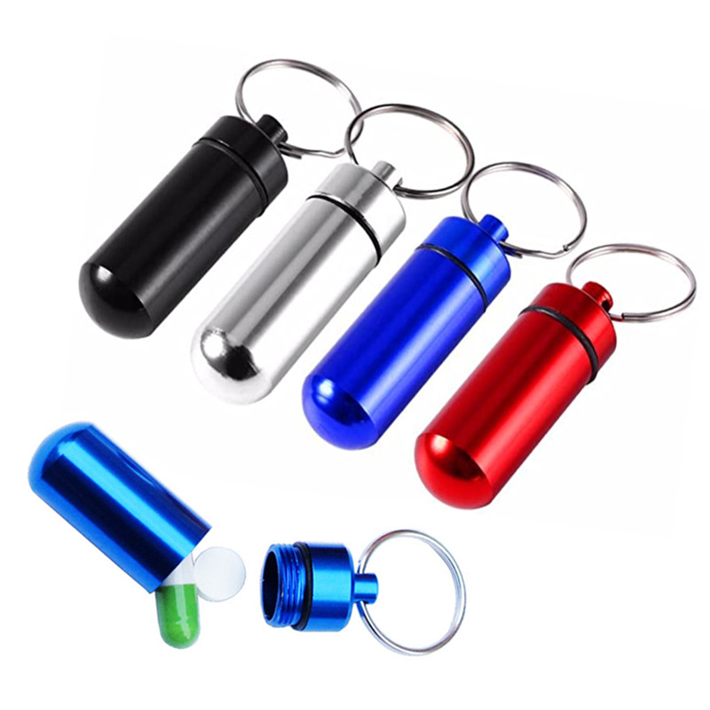 Aluminum Keychain Pill Holder for travelmade of Aluminum 2