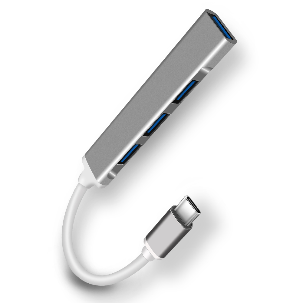 Ultra-Slim Type-C USB 3.0 Hub with 4 Ports – Compatible with MacBook 10
