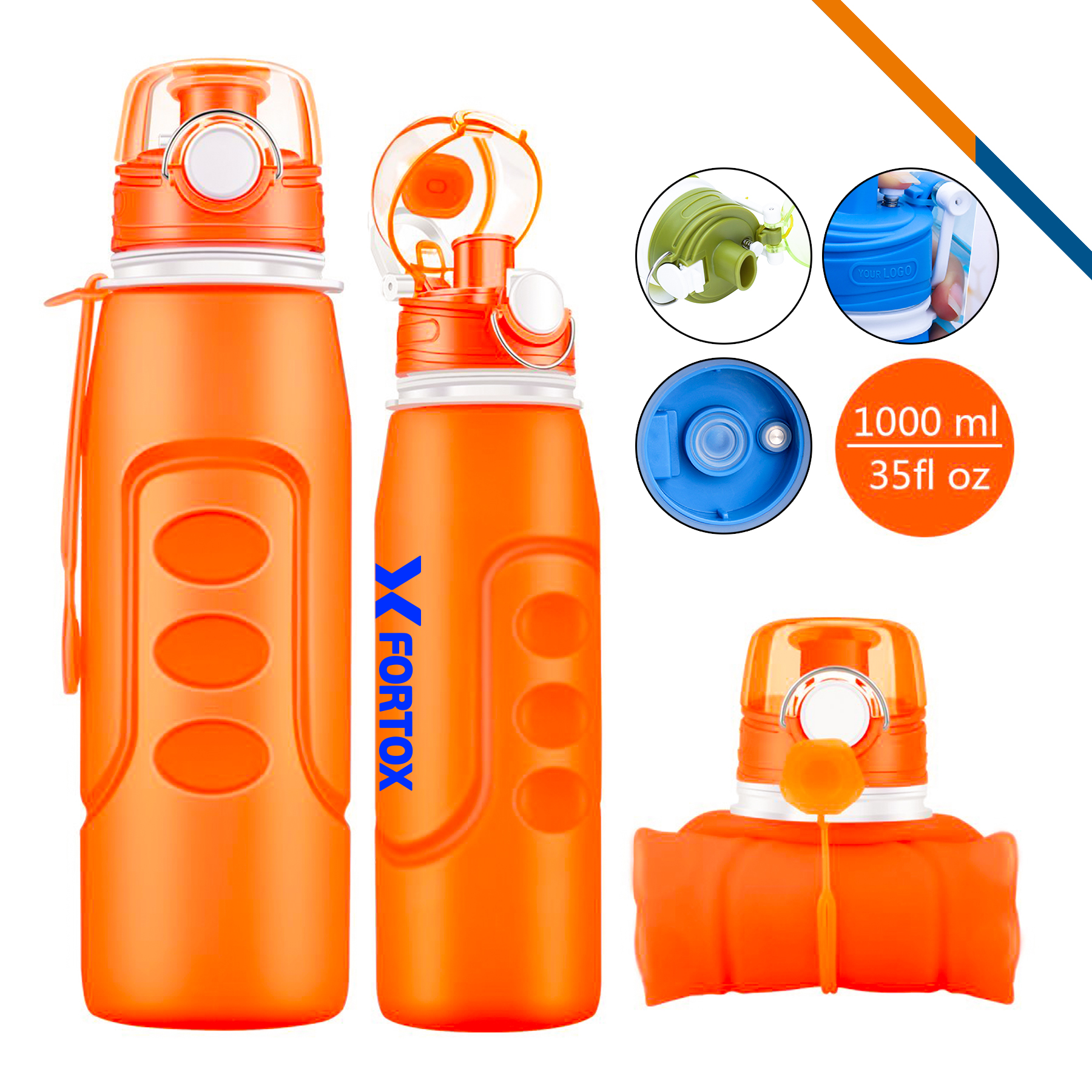 H2O Collapsible Water Bottle X-LG (1000ml) 8