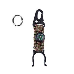 Handmade Paracord Survival Key Chain With Compass And Bottle Holder 7