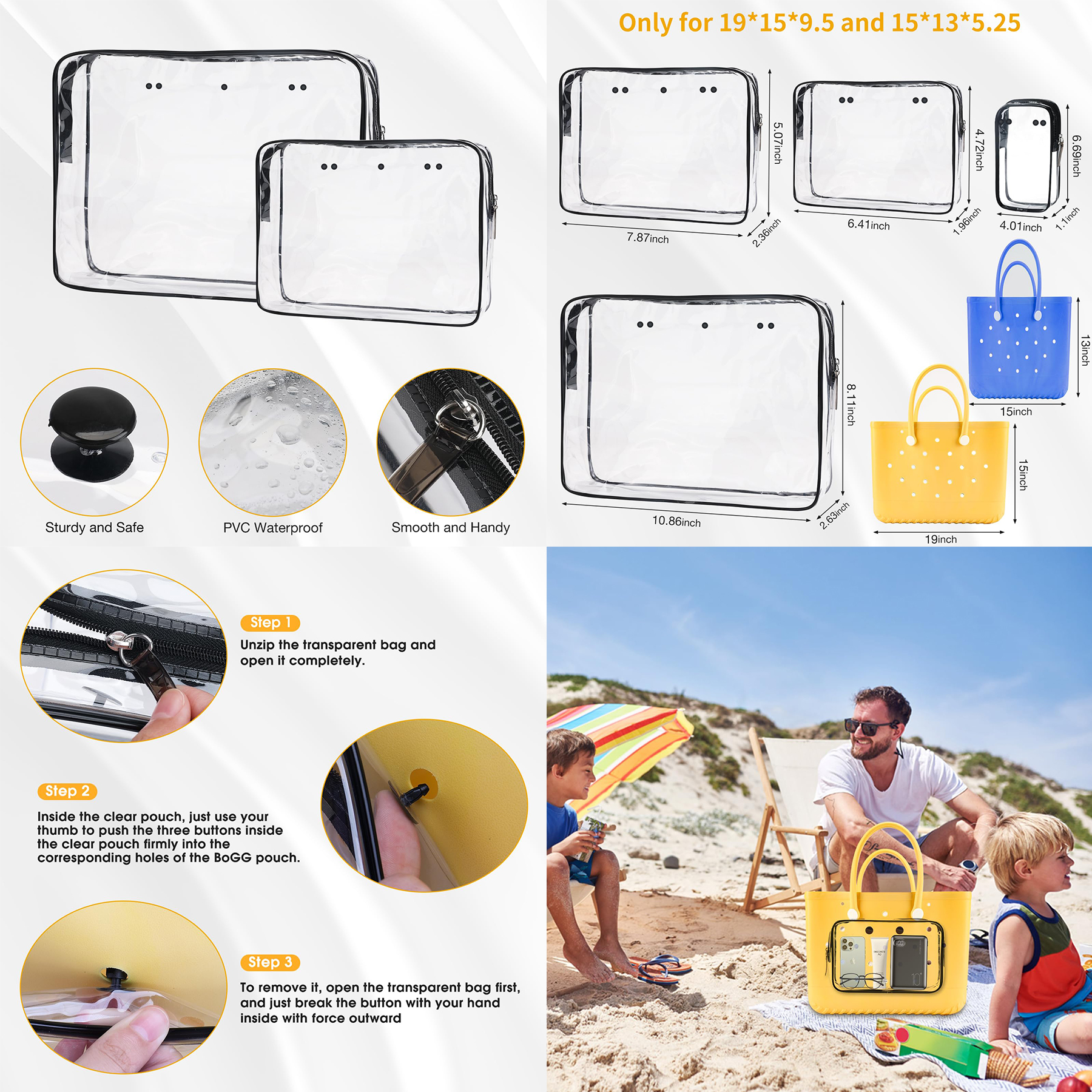 Clear Bogg Beach Tote Bag Accessories 2