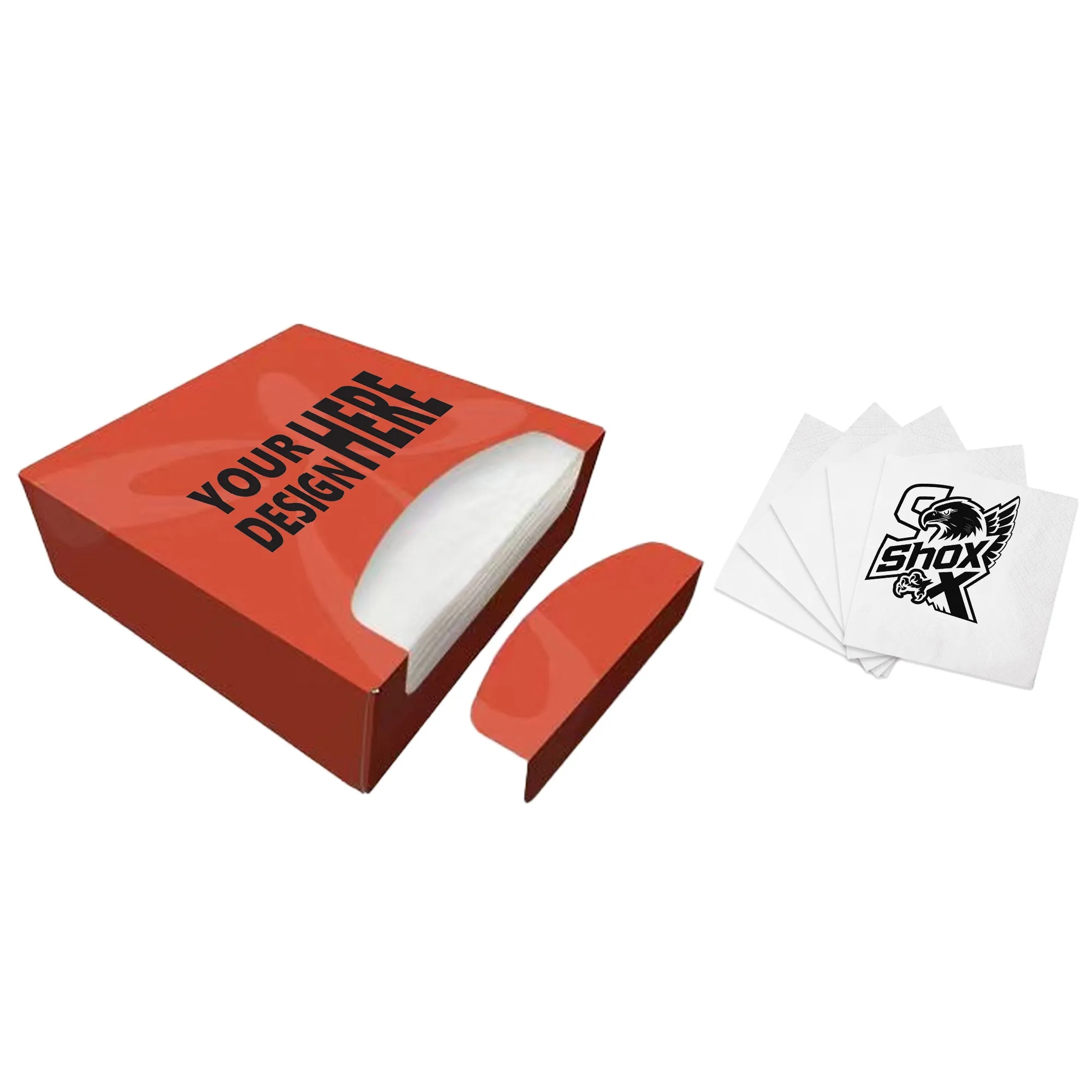 2Ply 4.72" x 4.72" Full Color Boxed Dinner Napkin MOQ 50 2